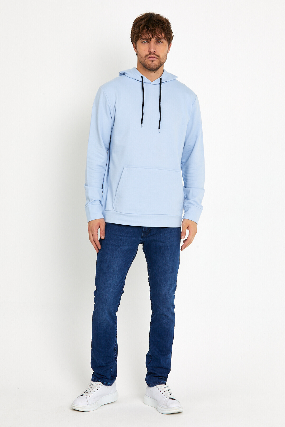 Süperlife Erkek Kapşonlu Regular Fit İnce Sweatshirt SPR 20K55