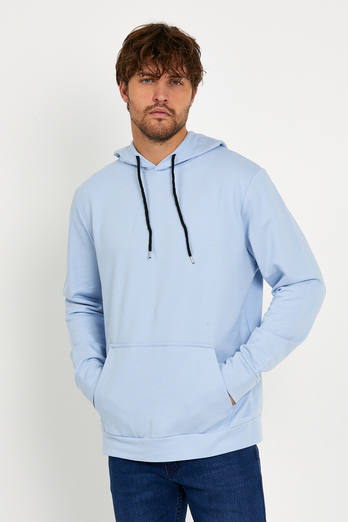 Süperlife Erkek Kapşonlu Regular Fit İnce Sweatshirt SPR 20K55