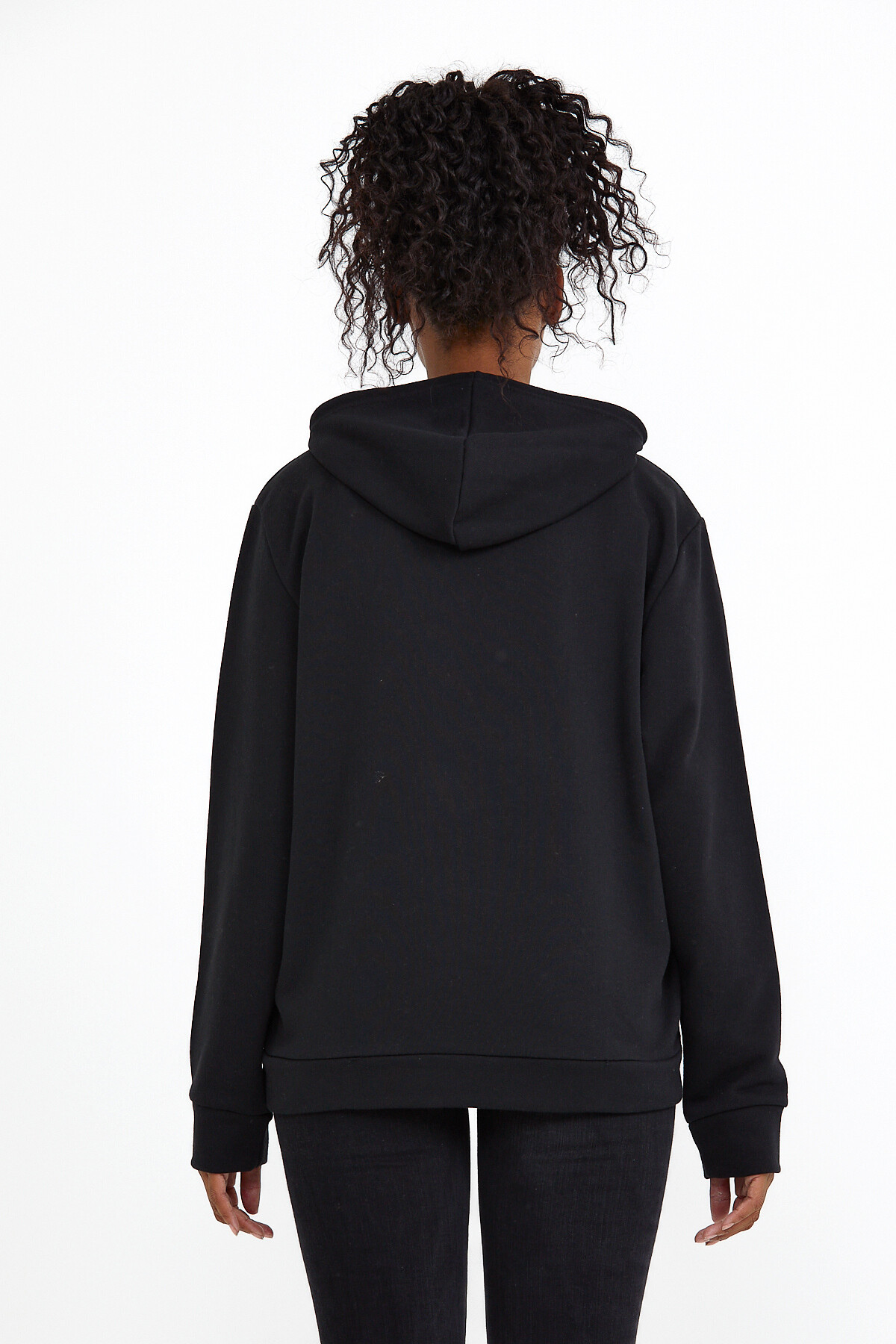 Süperlife Kadın Kapşonlu Regular Fit Tokya Baskılı İnce Sweatshirt SPR22SWK164