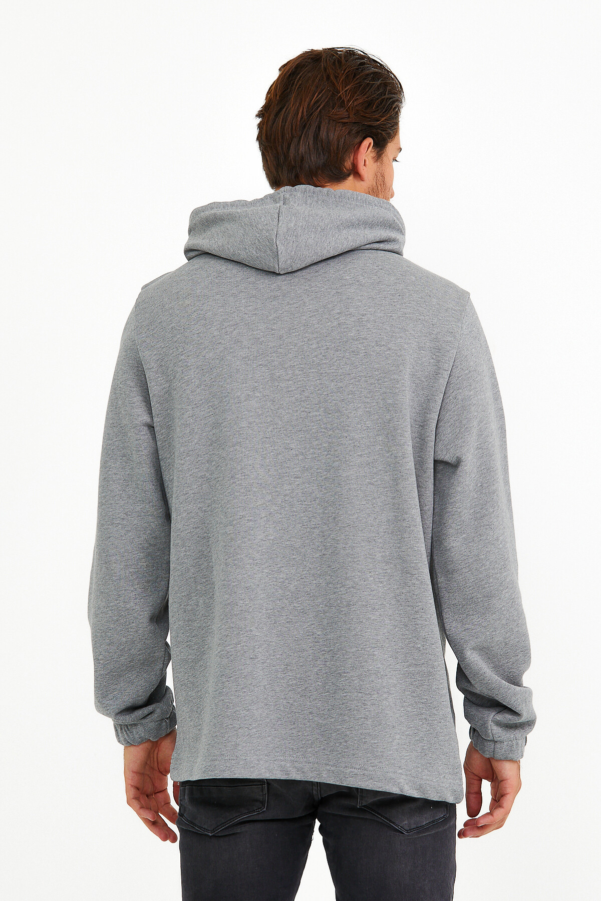 Süperlife Erkek Kapşonlu Regular Fit Yarım Fermuarlı İnce Sweatshirt SPR22SW170
