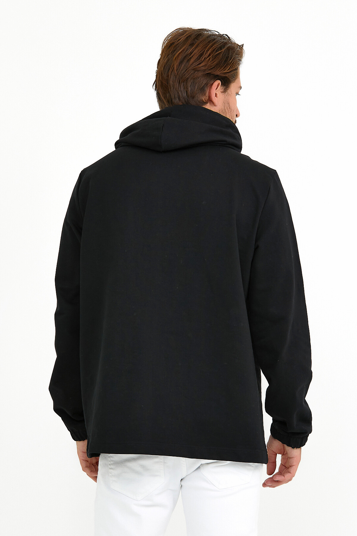 Süperlife Erkek Kapşonlu Regular Fit Yarım Fermuarlı İnce Sweatshirt SPR22SW170