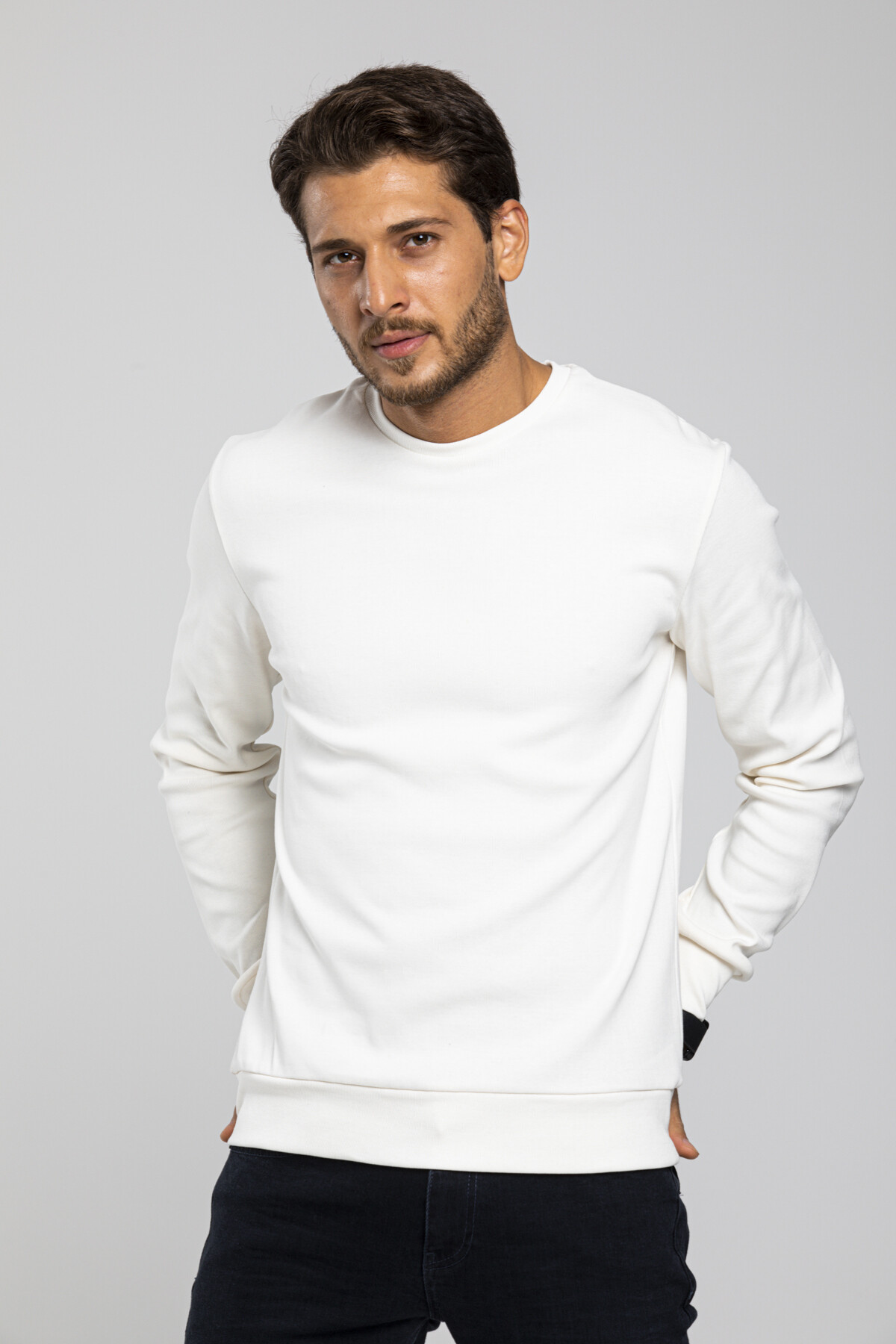 Süperlife Erkek Bisiklet Yaka Slim Fit İnce Sweatshirt SPR 20K17