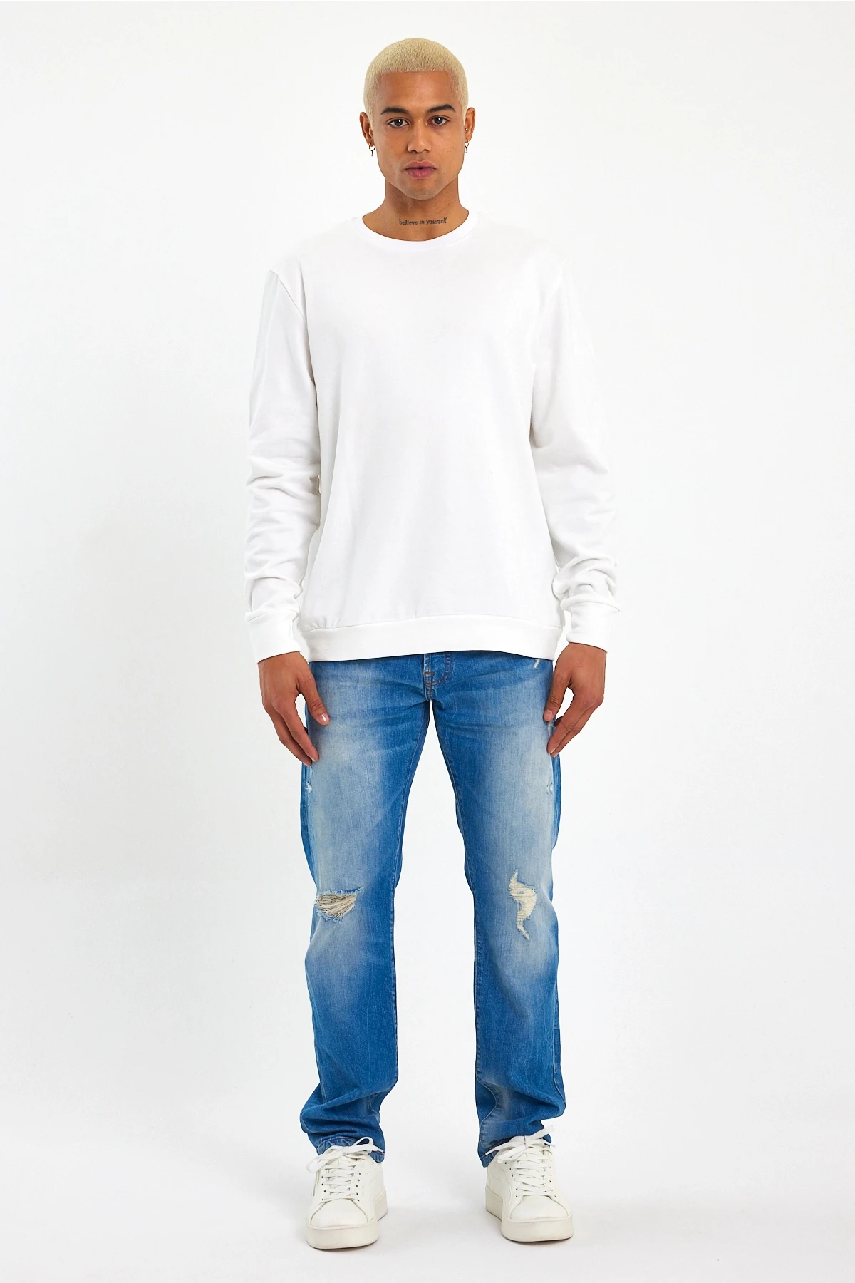 Süperlife Erkek Bisiklet Yaka Regular Fit İnce Sweatshirt SPR 20K30