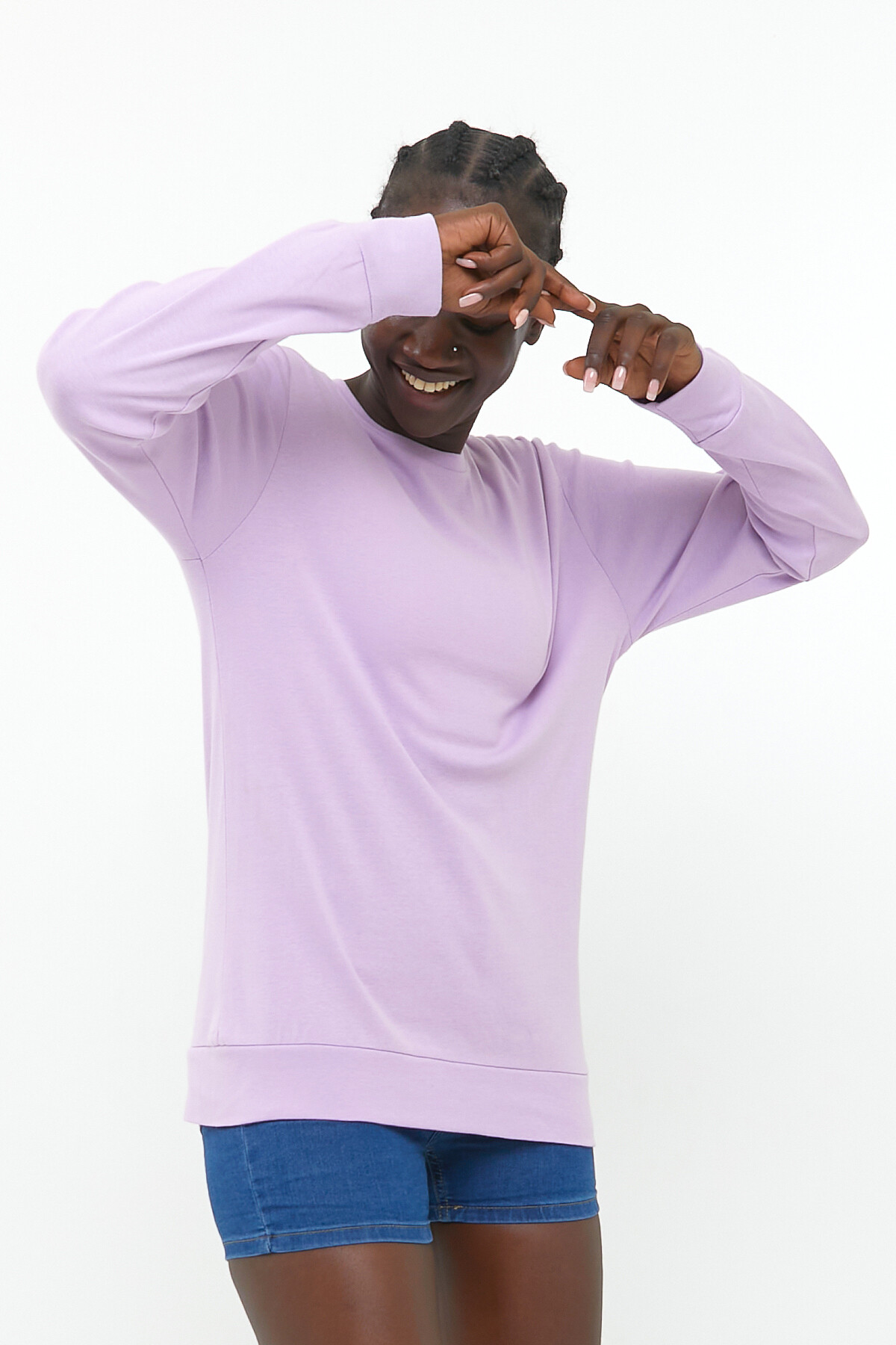 Süperlife Kadın Bisiklet Yaka Regular Fit Sweatshirt spr21k17