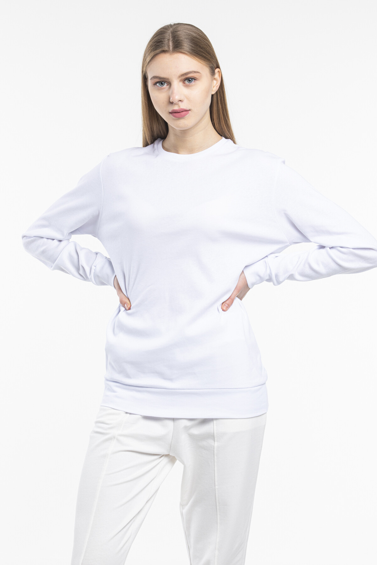 Süperlife Kadın Bisiklet Yaka Regular Fit Sweatshirt spr21k17