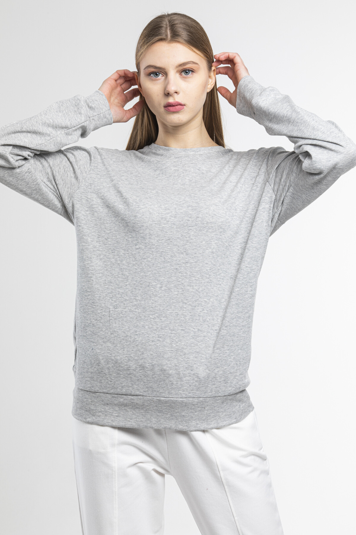 Süperlife Kadın Bisiklet Yaka Regular Fit Sweatshirt spr21k17