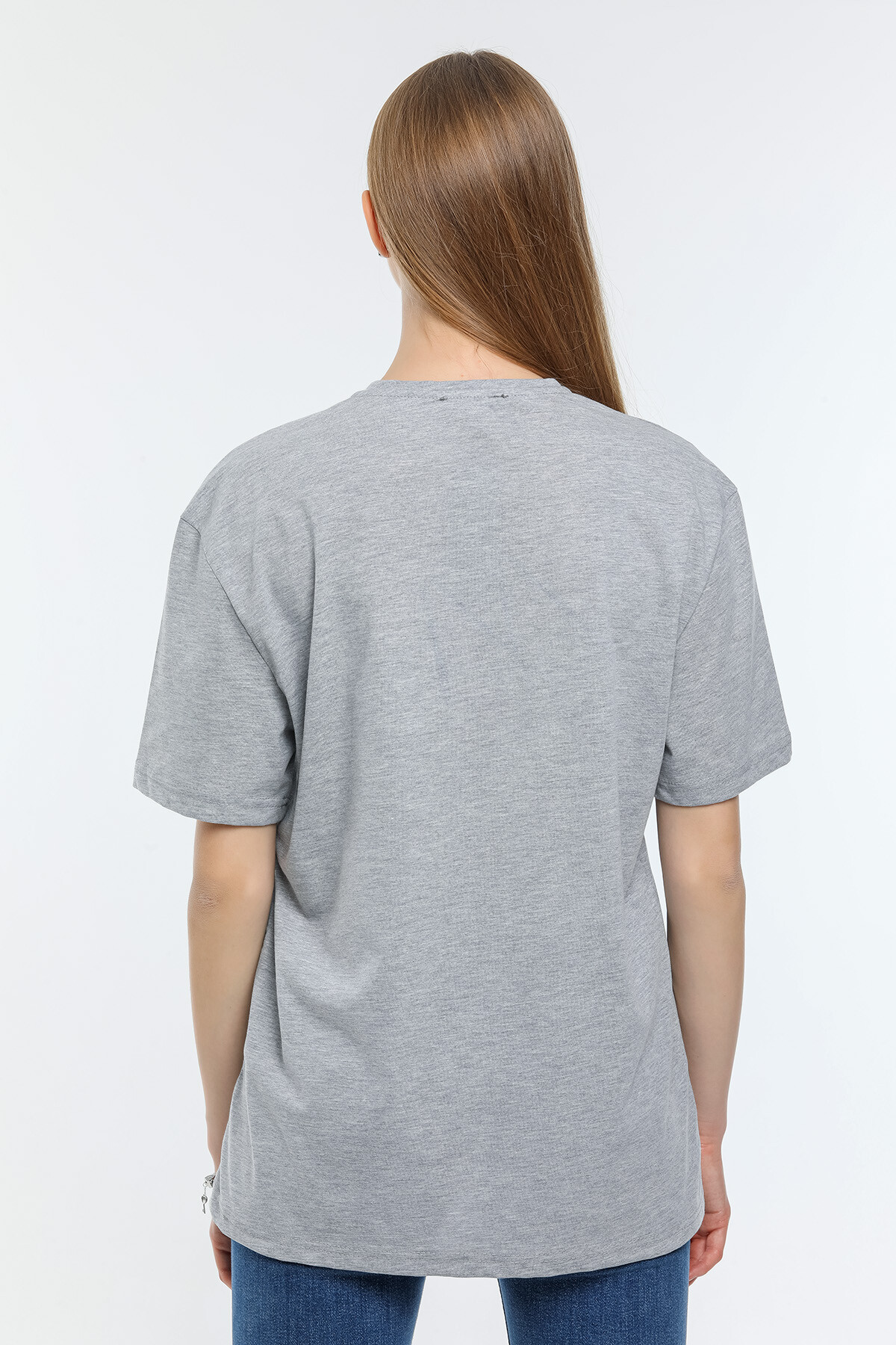 Kadın Bisiklet Yaka Regular Fit Baskılı Tişort SPR21YK24
