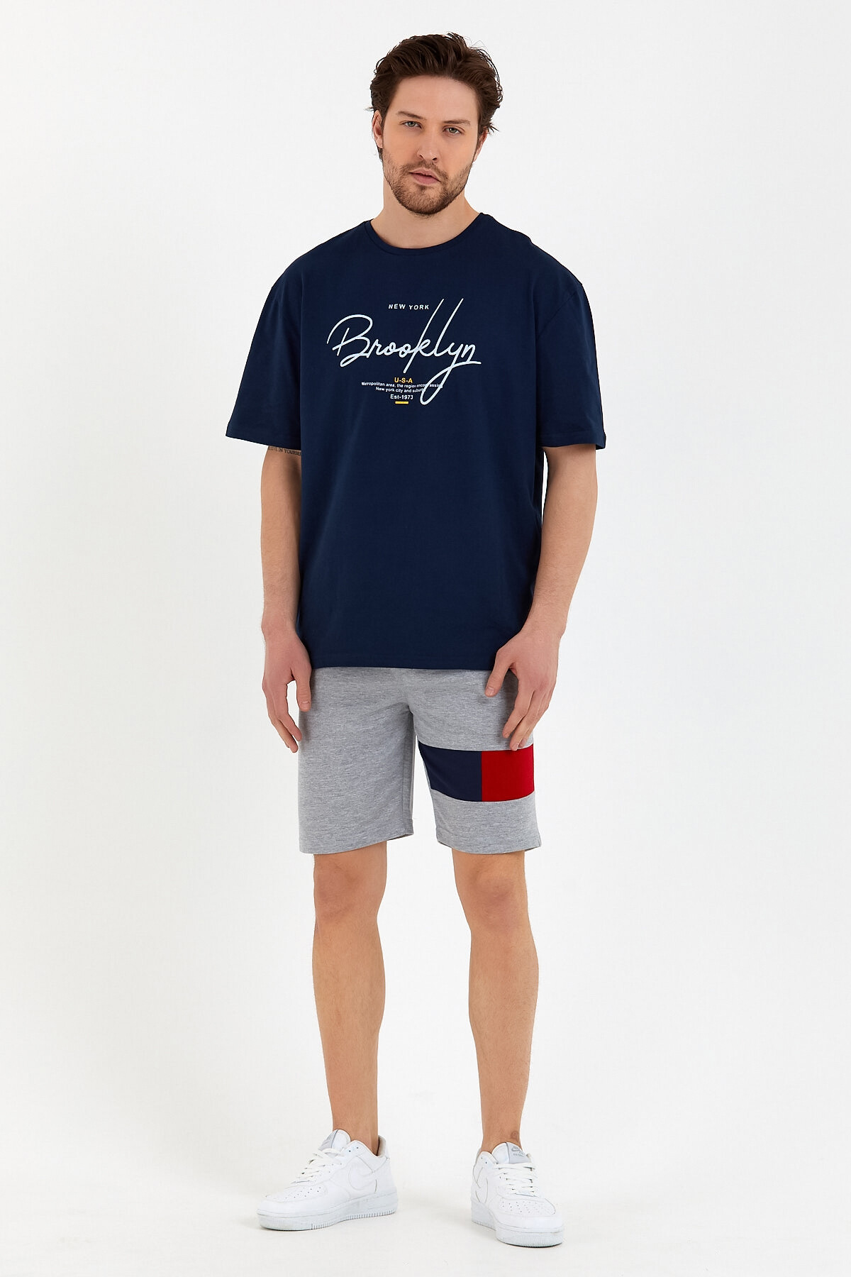 Süperlife Erkek Regular Fit Orta Boy Garnili Şort SPR22SR193