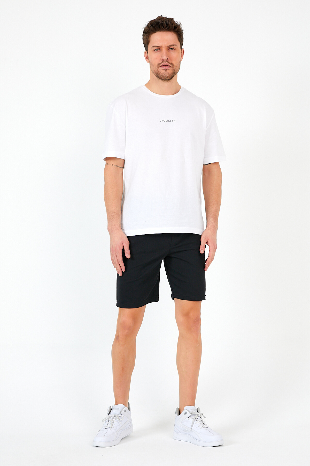 Süperlife Erkek Regular Fit Orta Boy Brooklyn Baskılı Şort SPR22SR208