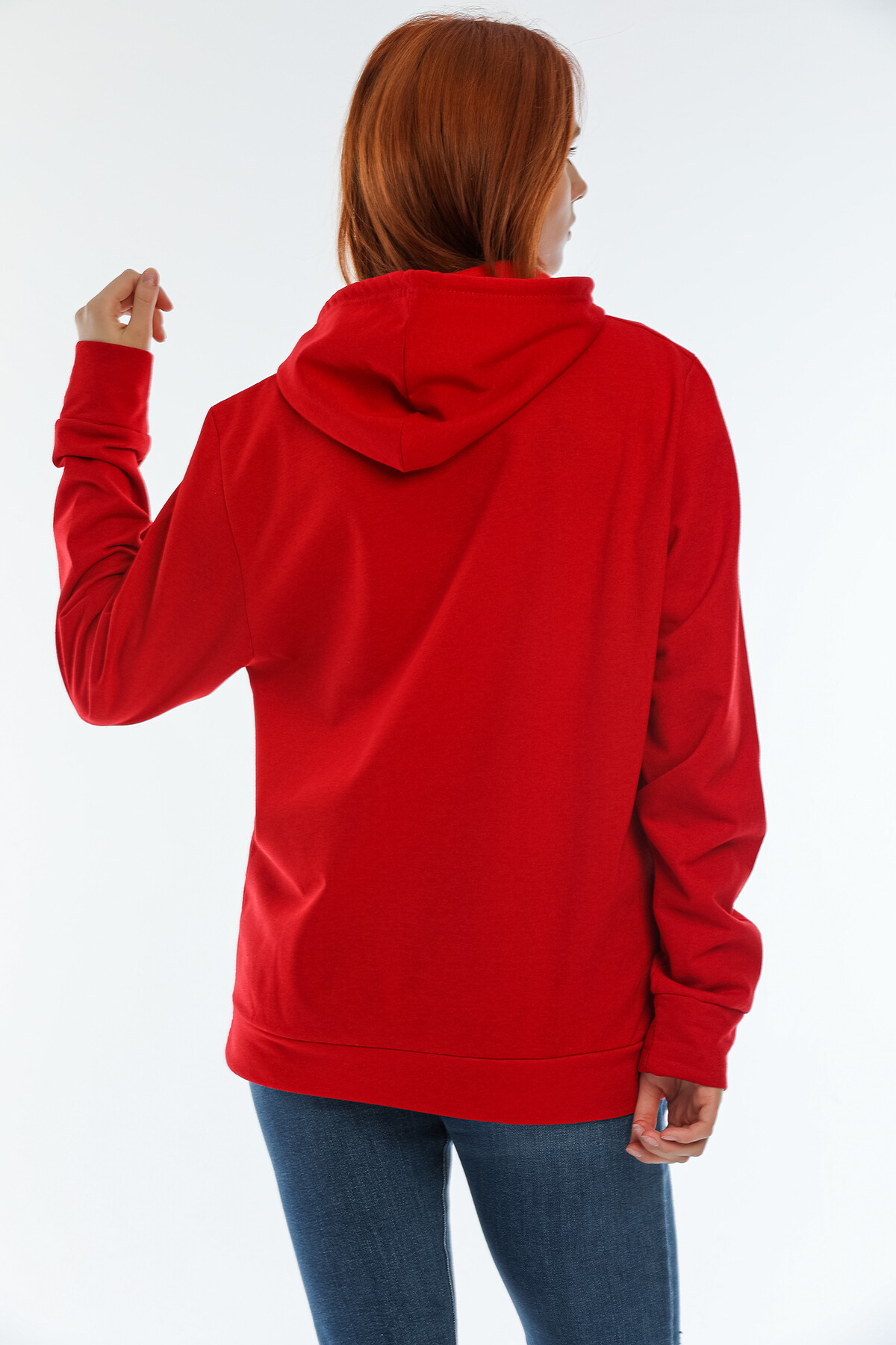 Süperlife Kadın Kapüşonlu Oversize Brooklyn Baskılı İnce Sweatshirt SPR22SWK161