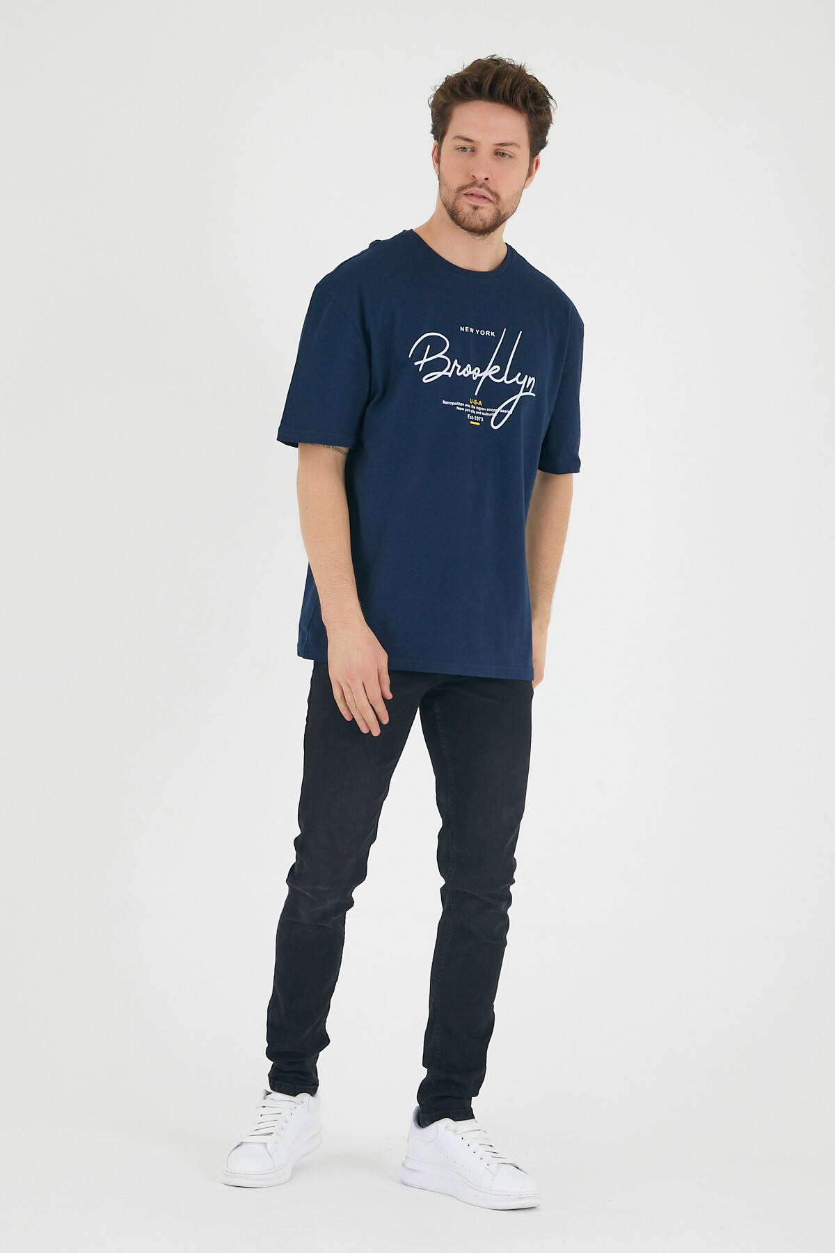 Süperlife Erkek Bisiklet Yaka Standart &Regular Fit Tişort SPR22TS110
