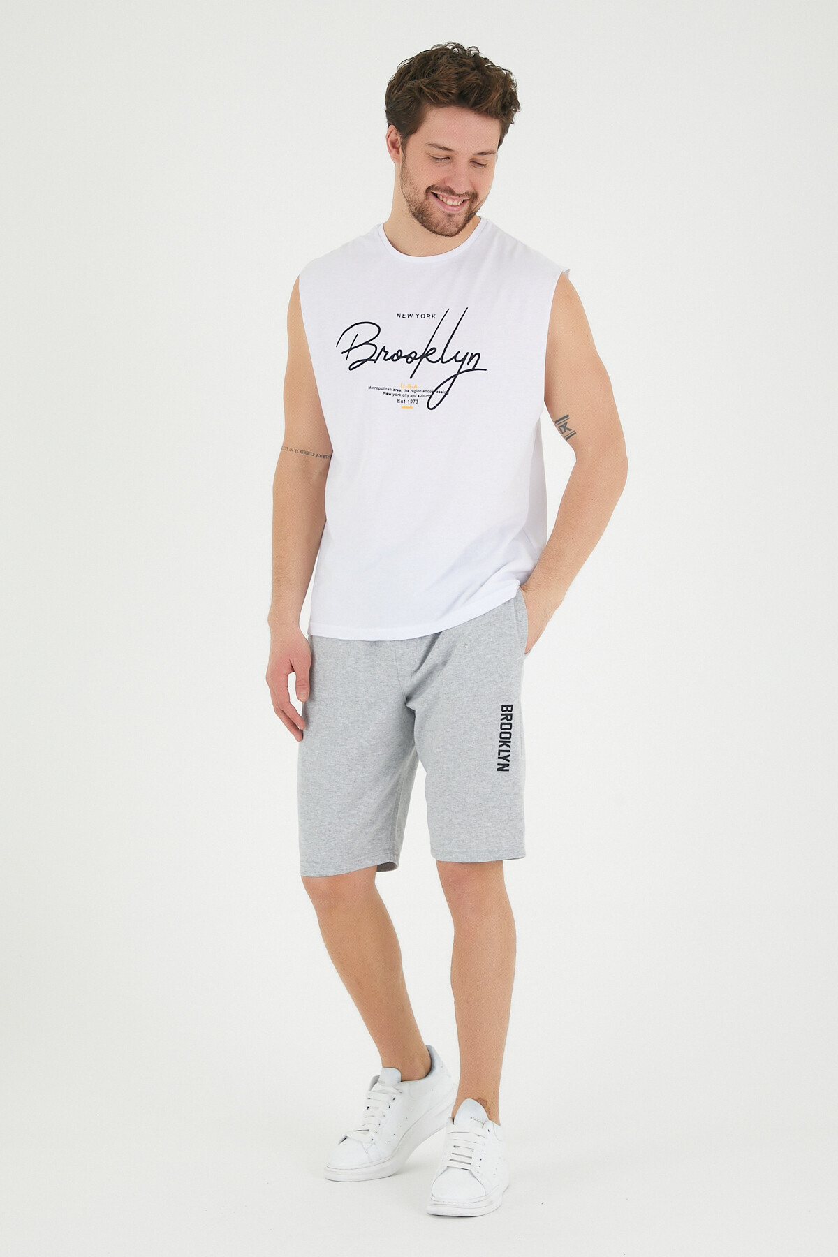 Süperlife Erkek Bisiklet Yaka Regular Fit Brooklyn Baskılı Tişört SPR22TS115