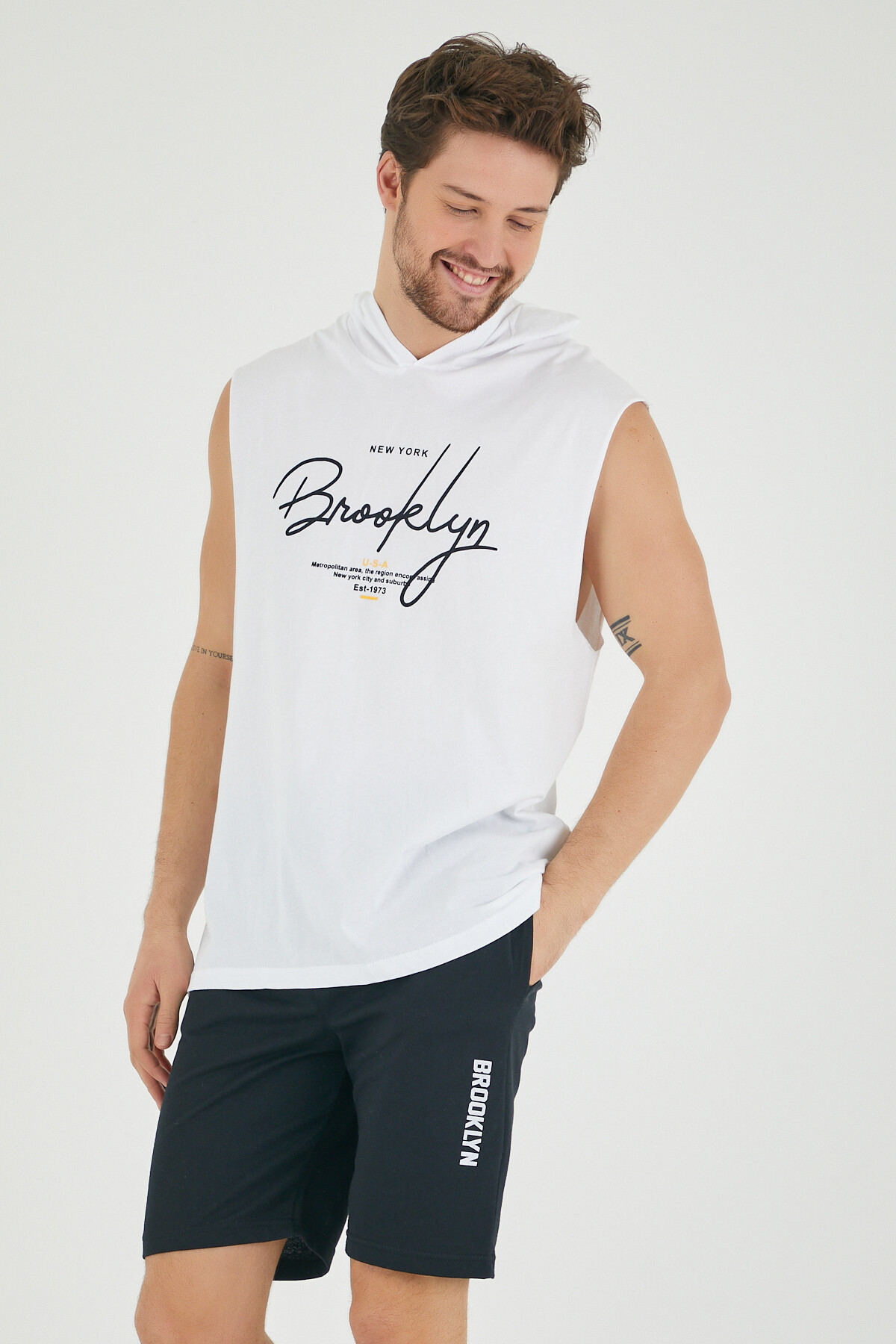Süperlife Erkek Kapşonlu Regular Fit Tişört SPR22TS118