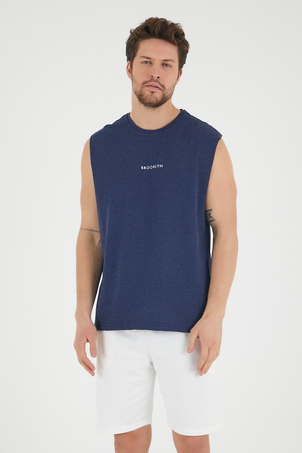 Süperlife Erkek Bisiklet Yaka Regular Fit Brooklyn Baskılı  Tişört SPR22TS122