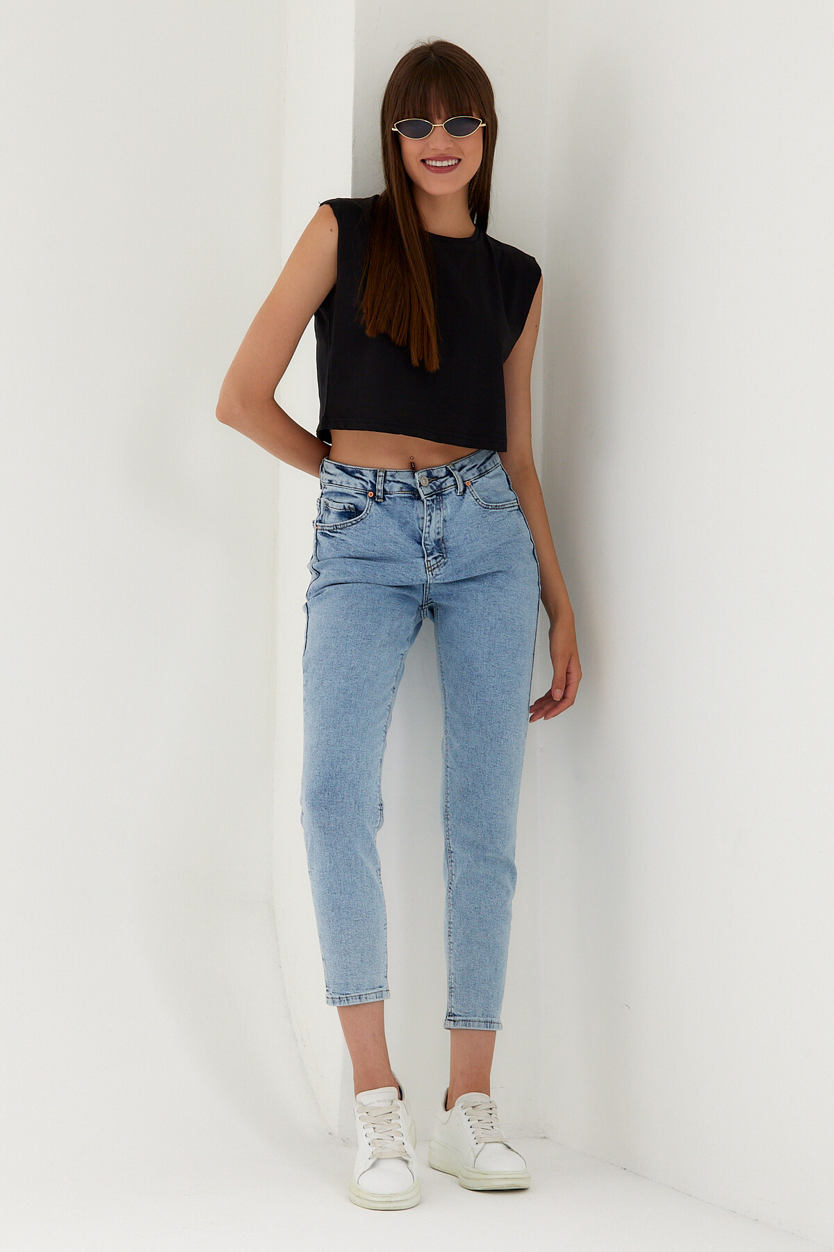 Süperlife Kadın Regular Fit Crop Tişort SPR22TSK128