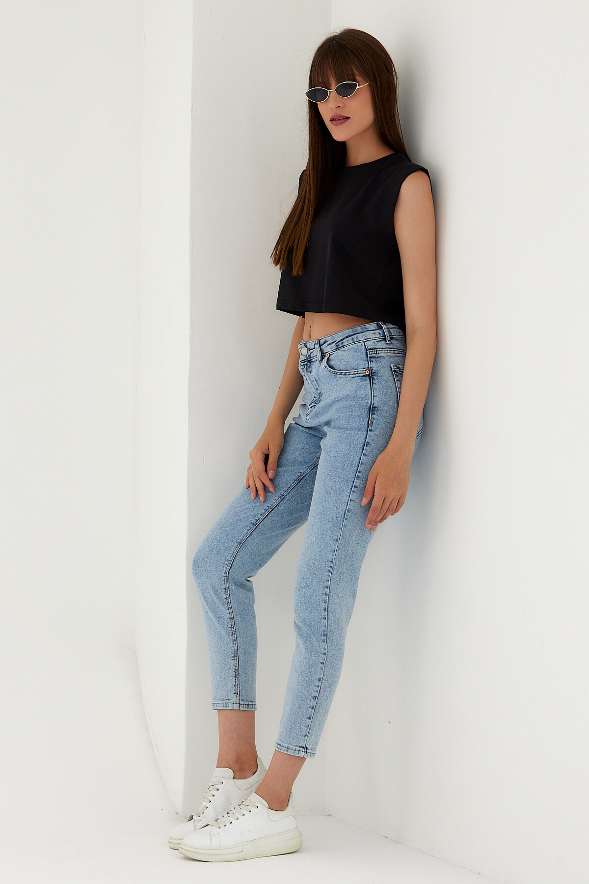 Süperlife Kadın Regular Fit Crop Tişort SPR22TSK128