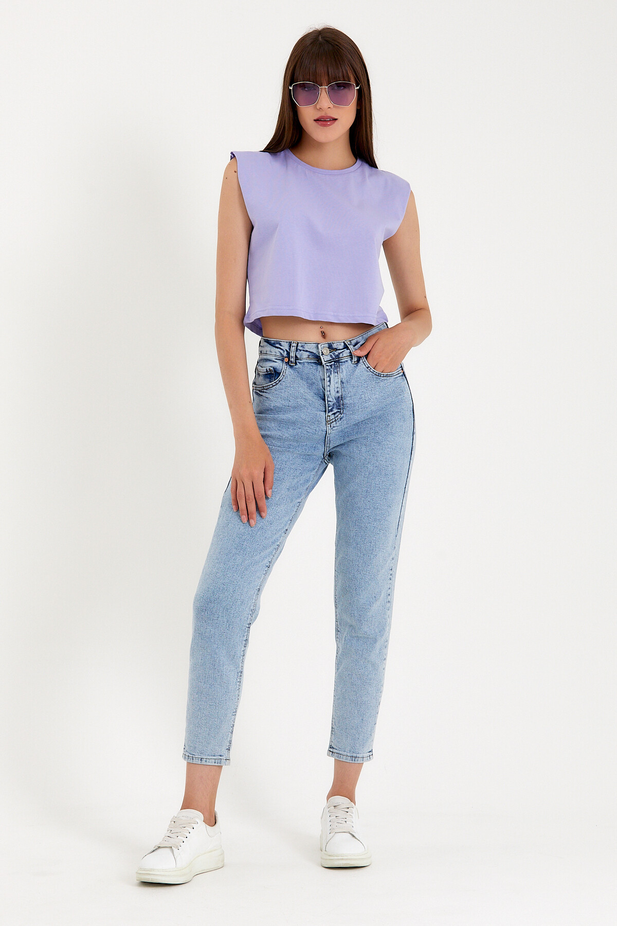 Süperlife Kadın Regular Fit Crop Tişort SPR22TSK128