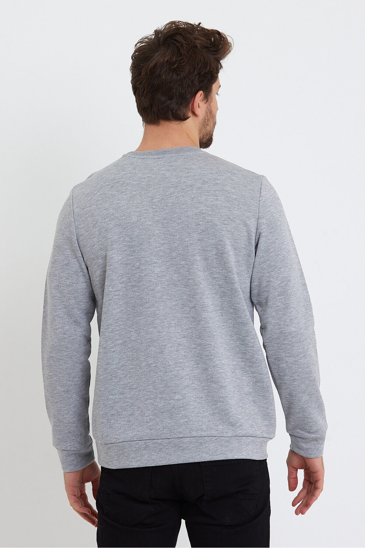 Süperlife Erkek Bisiklet Yaka Regular Fit Brooklyn Baskılı İnce Sweatshirt SPR23SW330