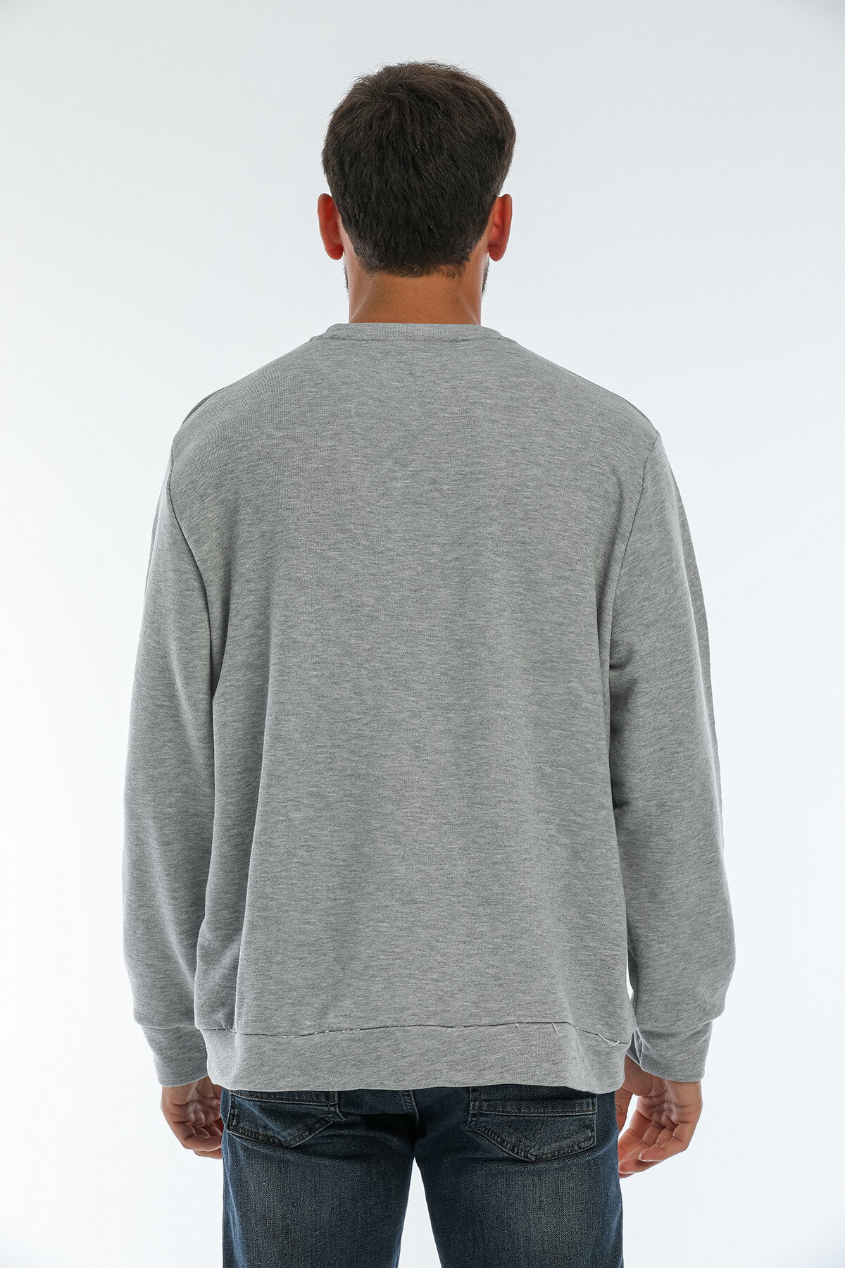 Süperlife Erkek Bisiklet Yaka Regular Fit Brooklyn Baskılı İnce Sweatshirt SPR22SW132