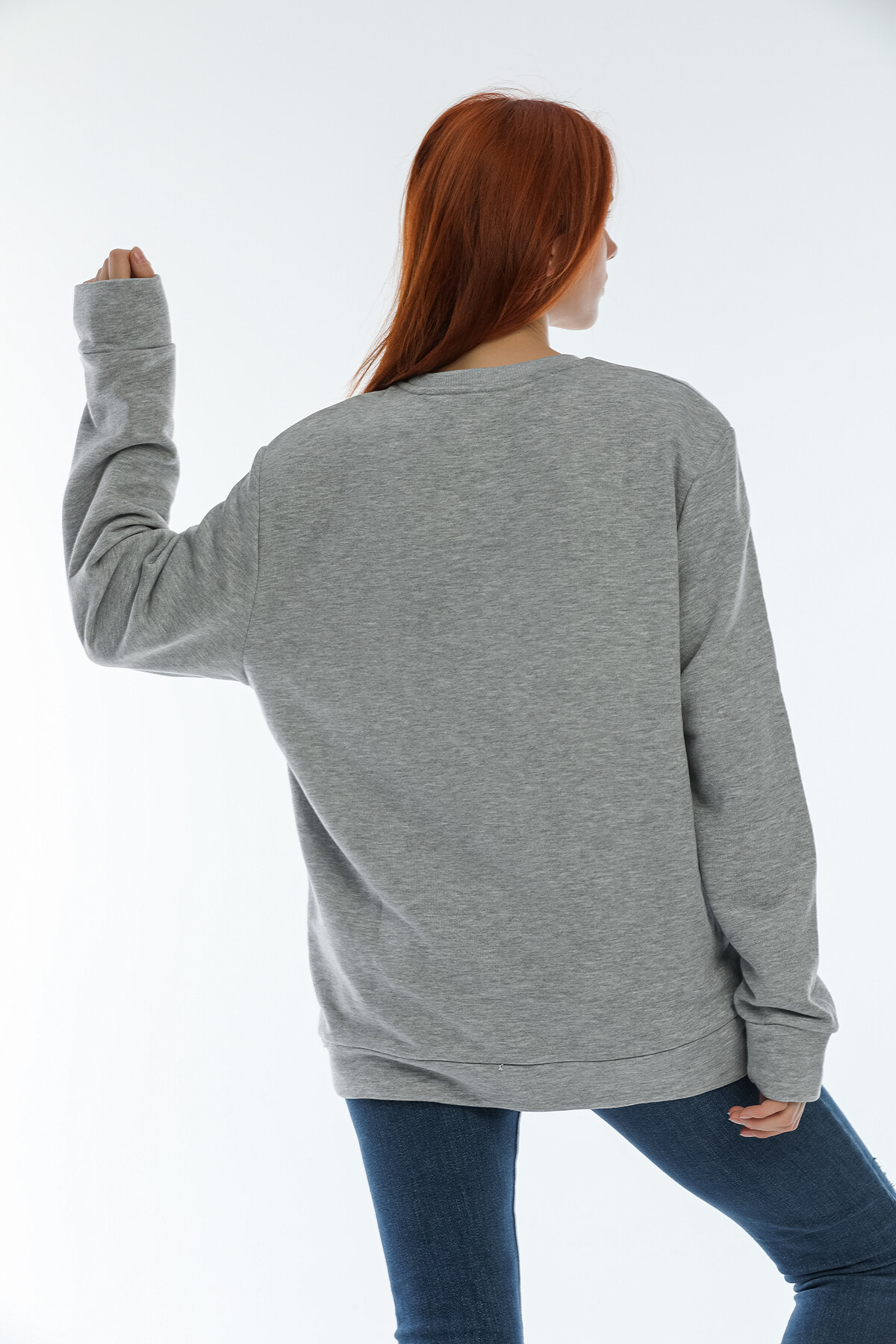 Süperlife Kadın Bisiklet Yaka Oversize Fit Brooklyn Baskılı Sweatshirt SPR22SWK030