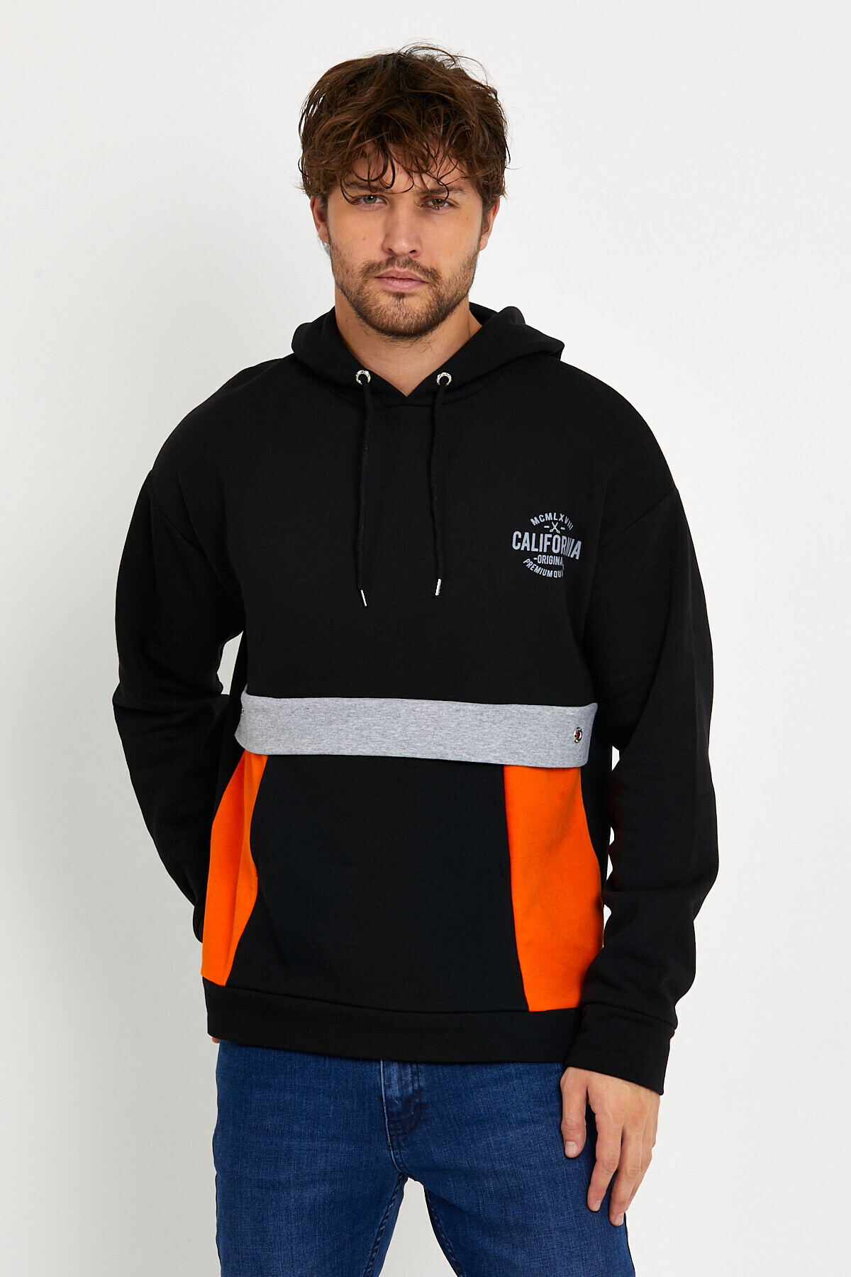 Erkek Kapşonlu Regular Fit Garnili Sweatshirt SPR22SW169