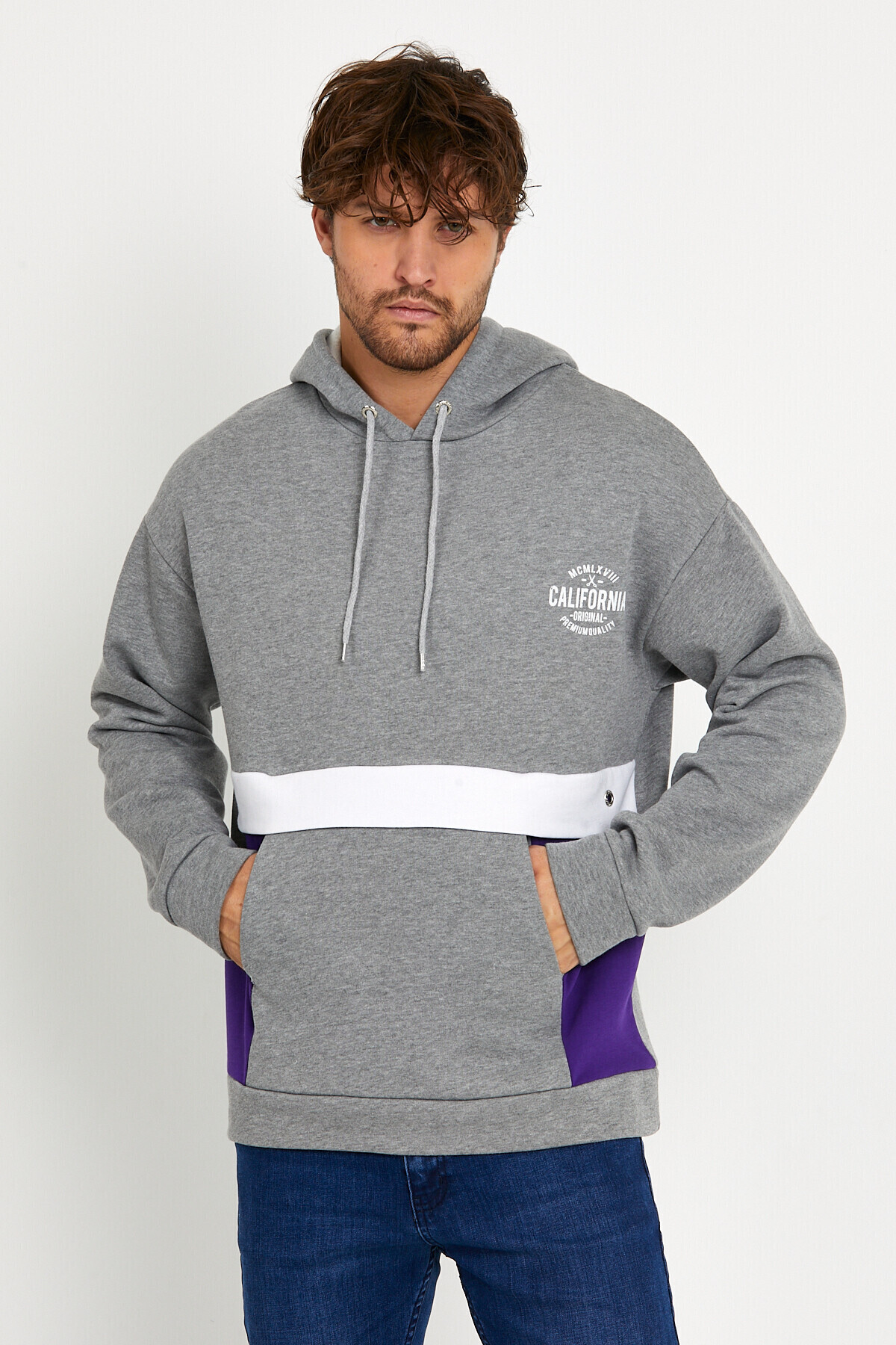 Erkek Kapşonlu Regular Fit Garnili Sweatshirt SPR22SW169