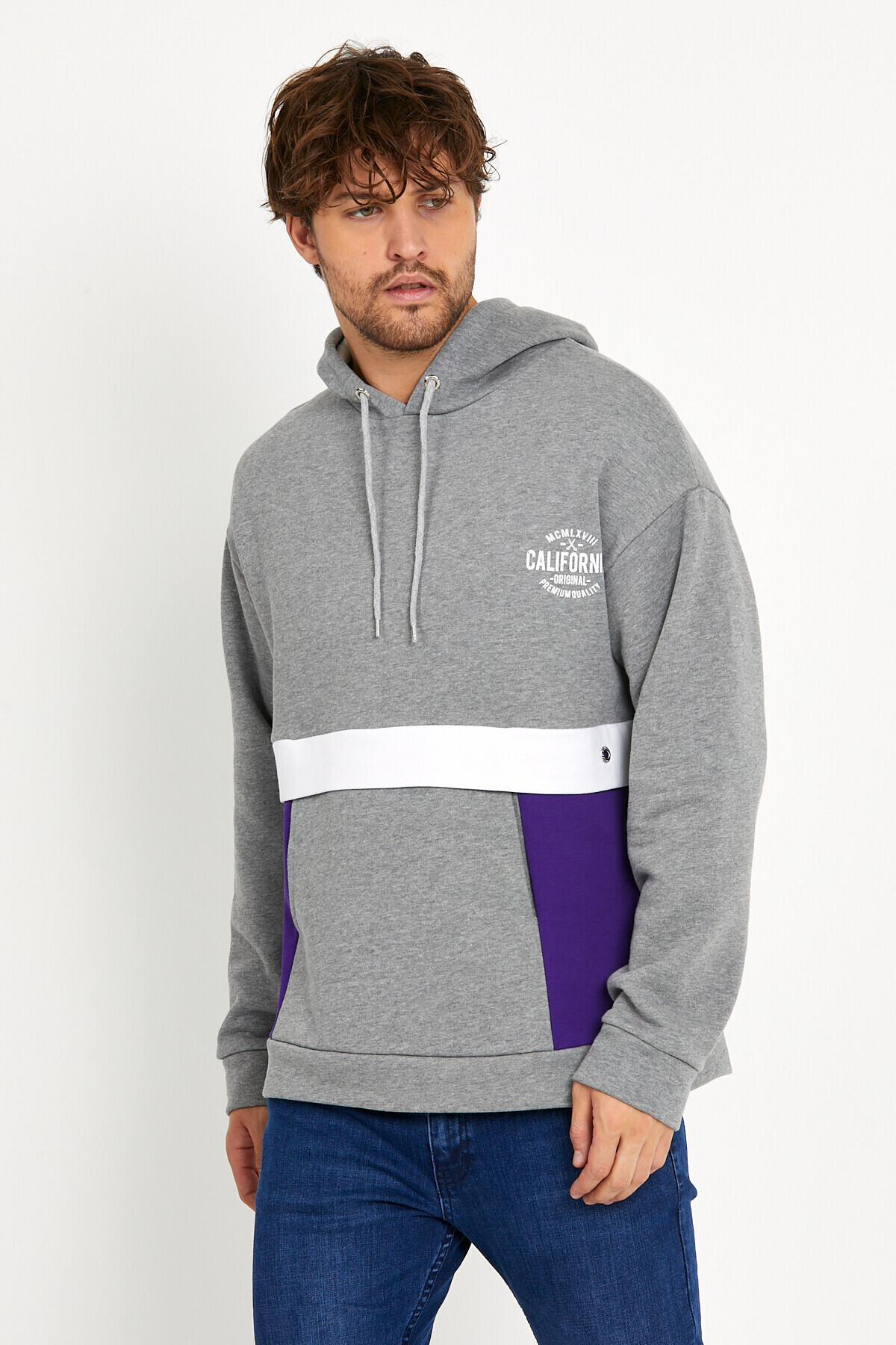 Erkek Kapşonlu Regular Fit Garnili Sweatshirt SPR22SW169