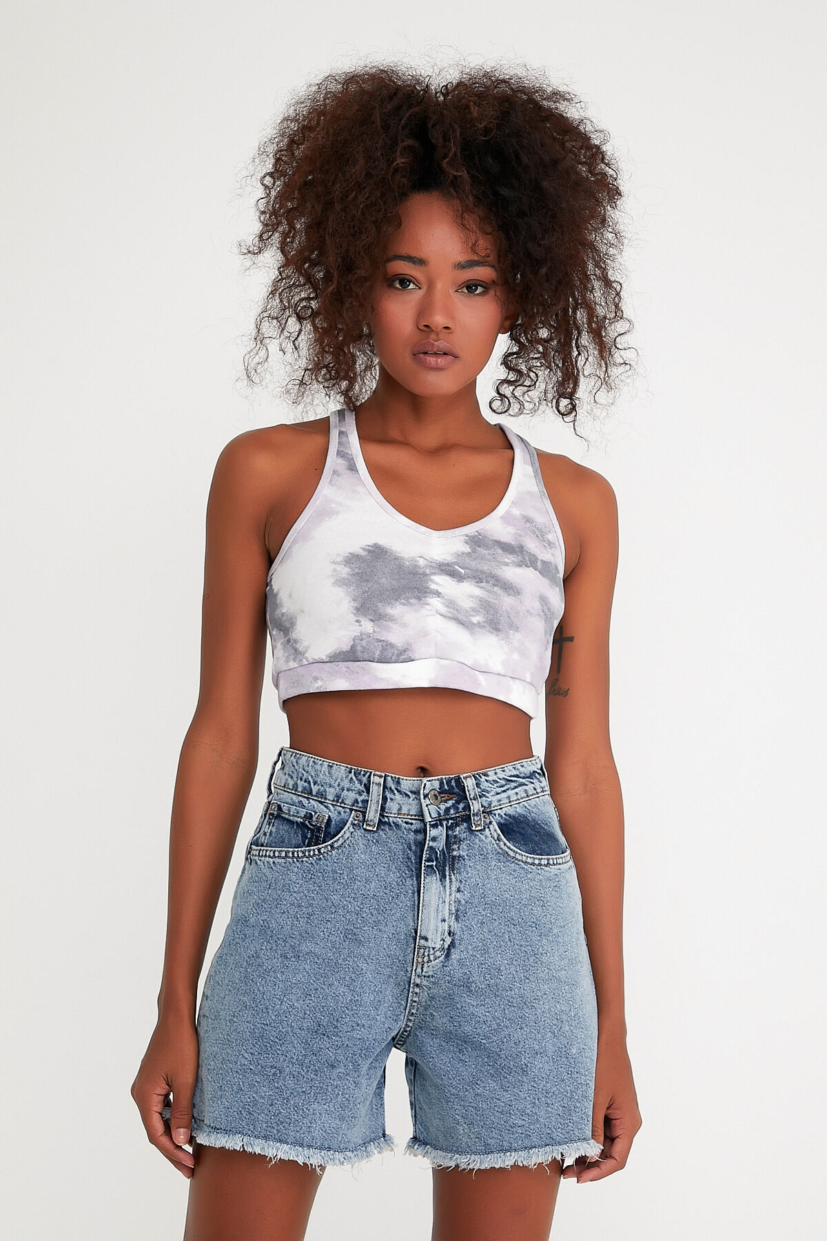Süperlife Kadın Crop Slim Fit Atlet-Tişort SPR21Y18