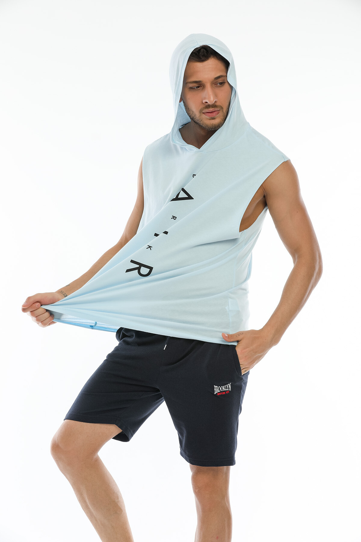 Süperlife Erkek Kapşonlu Standart &Regular Fit  Aır Baskılı Tişort SPR21Y07