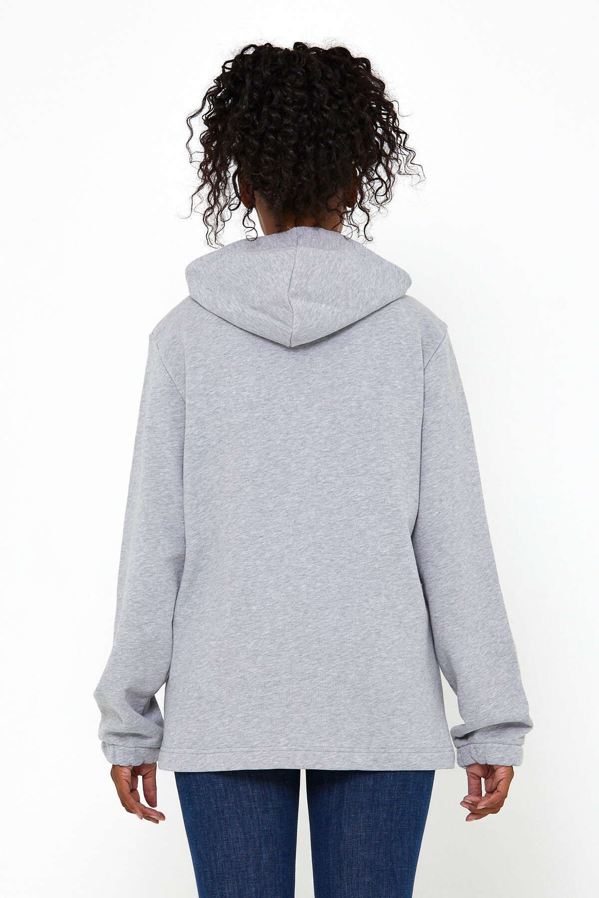 Kadın Kapşonlu Oversize Fit İnce Sweatshirt SPR22SWK170
