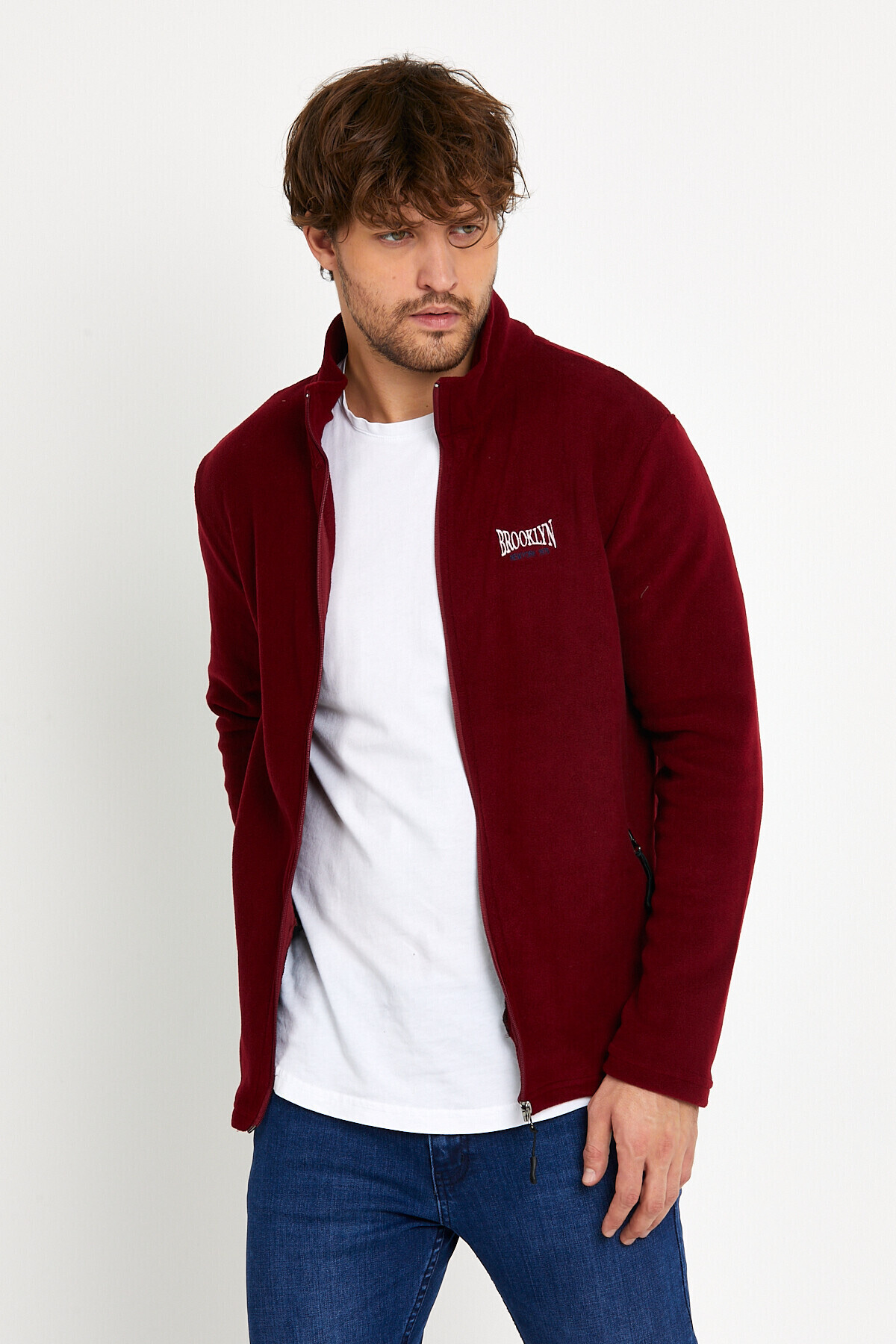 Erkek Slim Fit Polar Hırka-Mont SPR22HK180