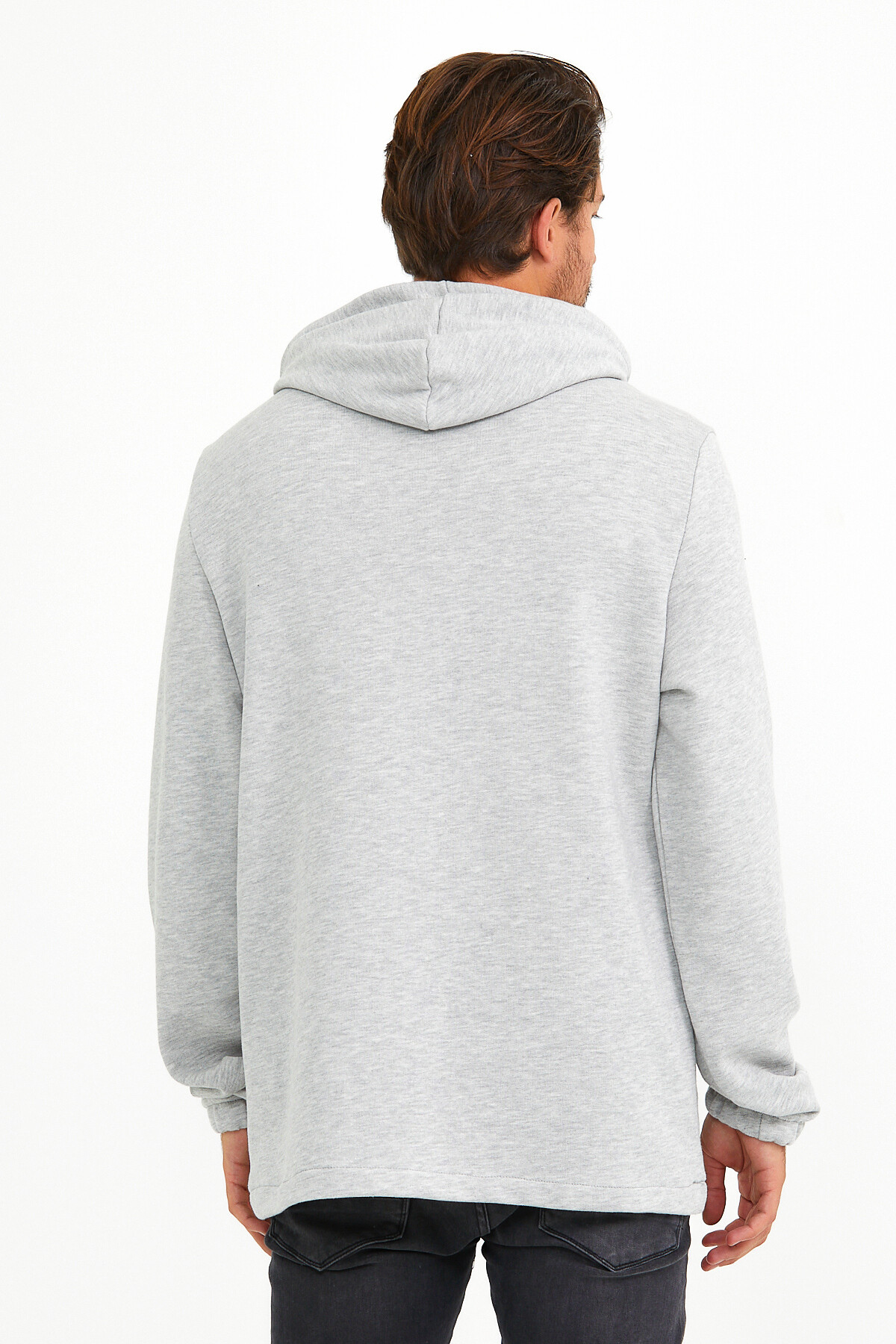 Erkek Kapşonlu Regular Fit Yarım Ferm.Kargo Cepli İnce Sweatshirt SPR22SW171