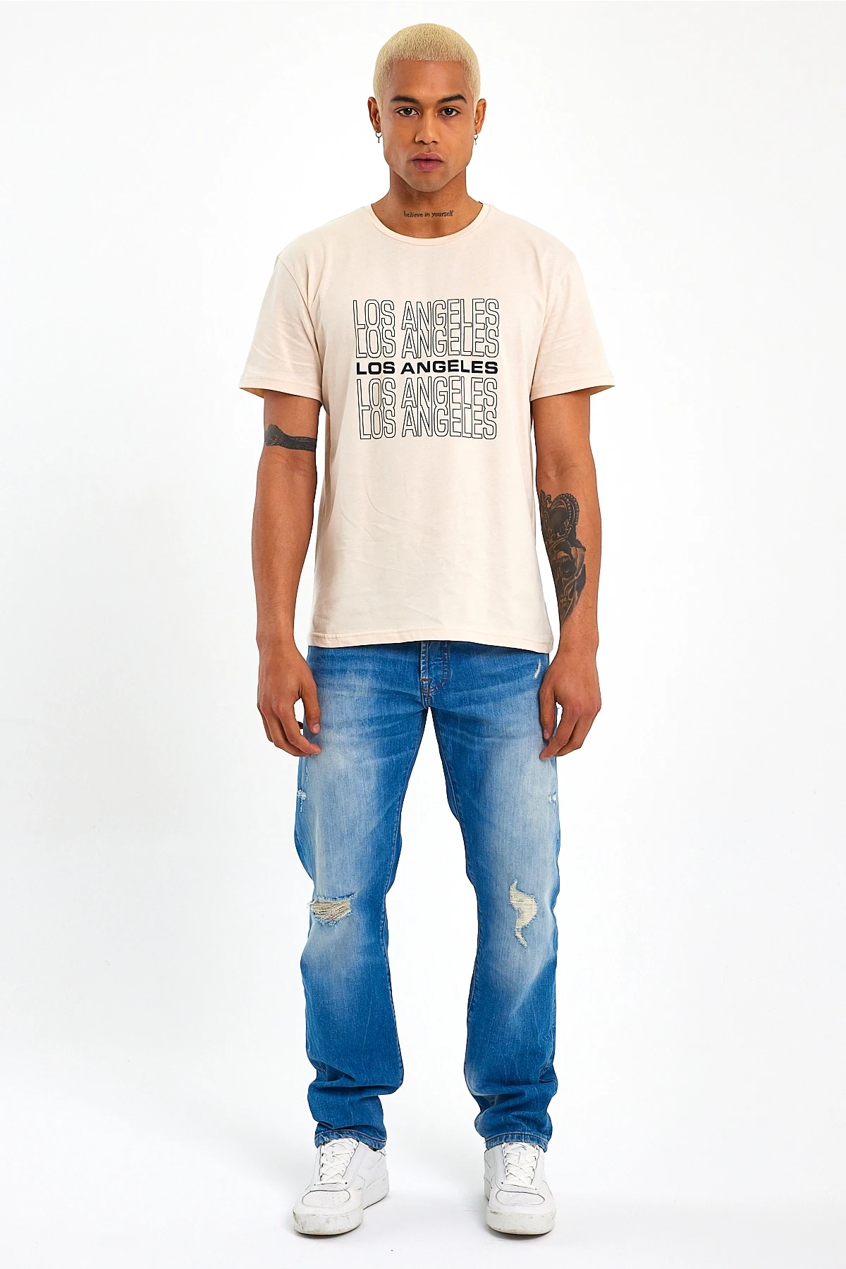 Süperlife Erkek  Bisiklet Yaka Regular Fit Baskılı Tişort SPR23ts305
