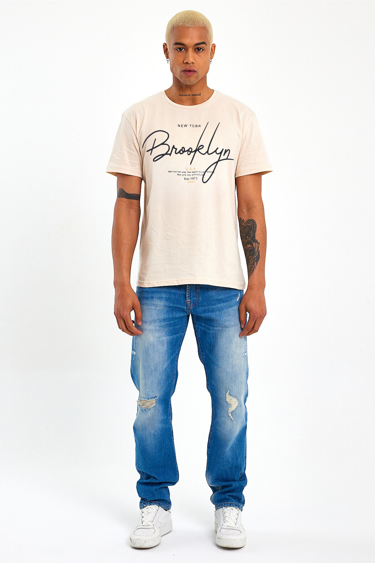 Süperlife Erkek Bisiklet Yaka Standart &Regular Fit Tişort SPR22TS110