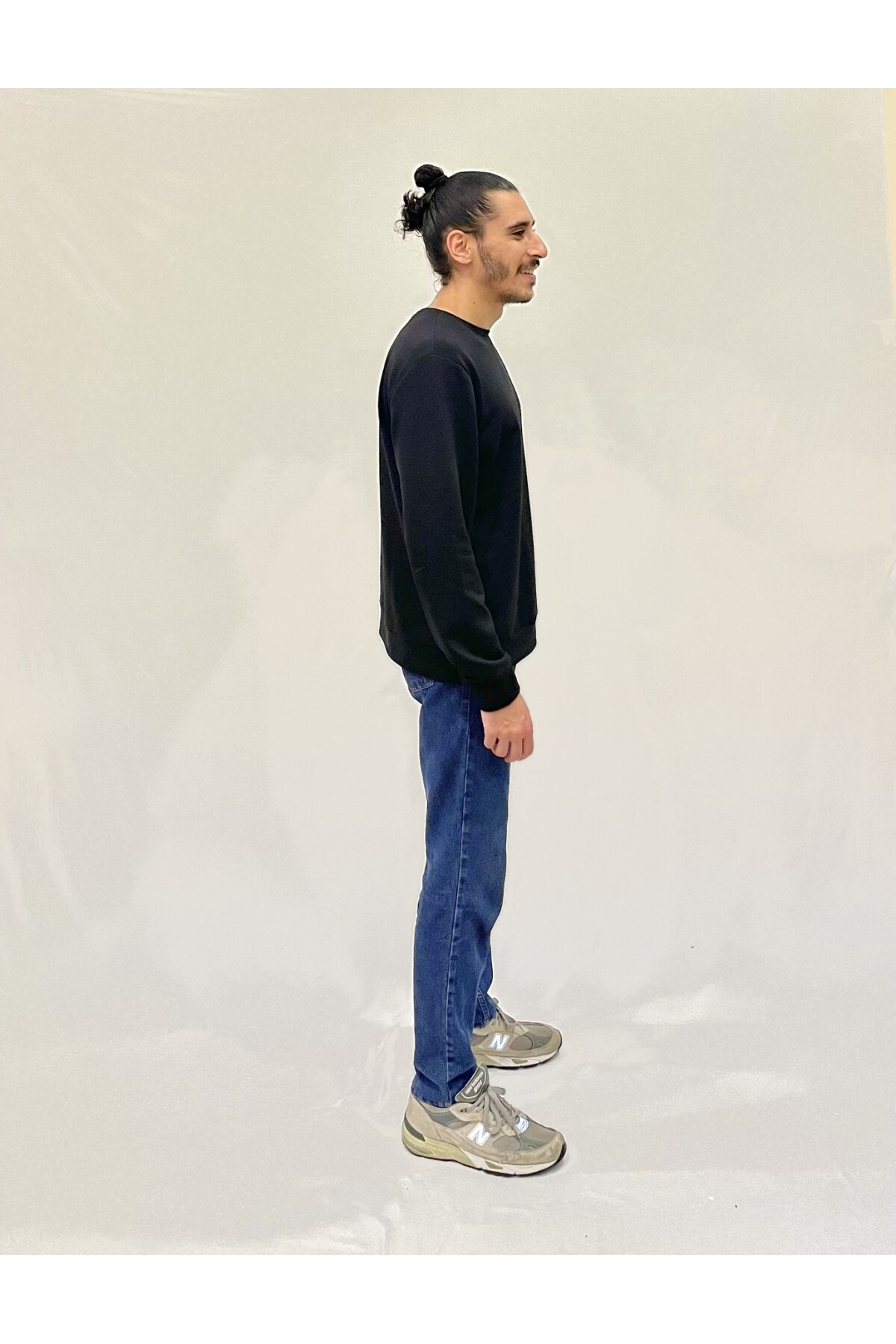 Erkek Bisiklet Yaka Rahat Kalıp 3 iplik Kalın AR Nakışlı  Sweatshirt SPR24SW33