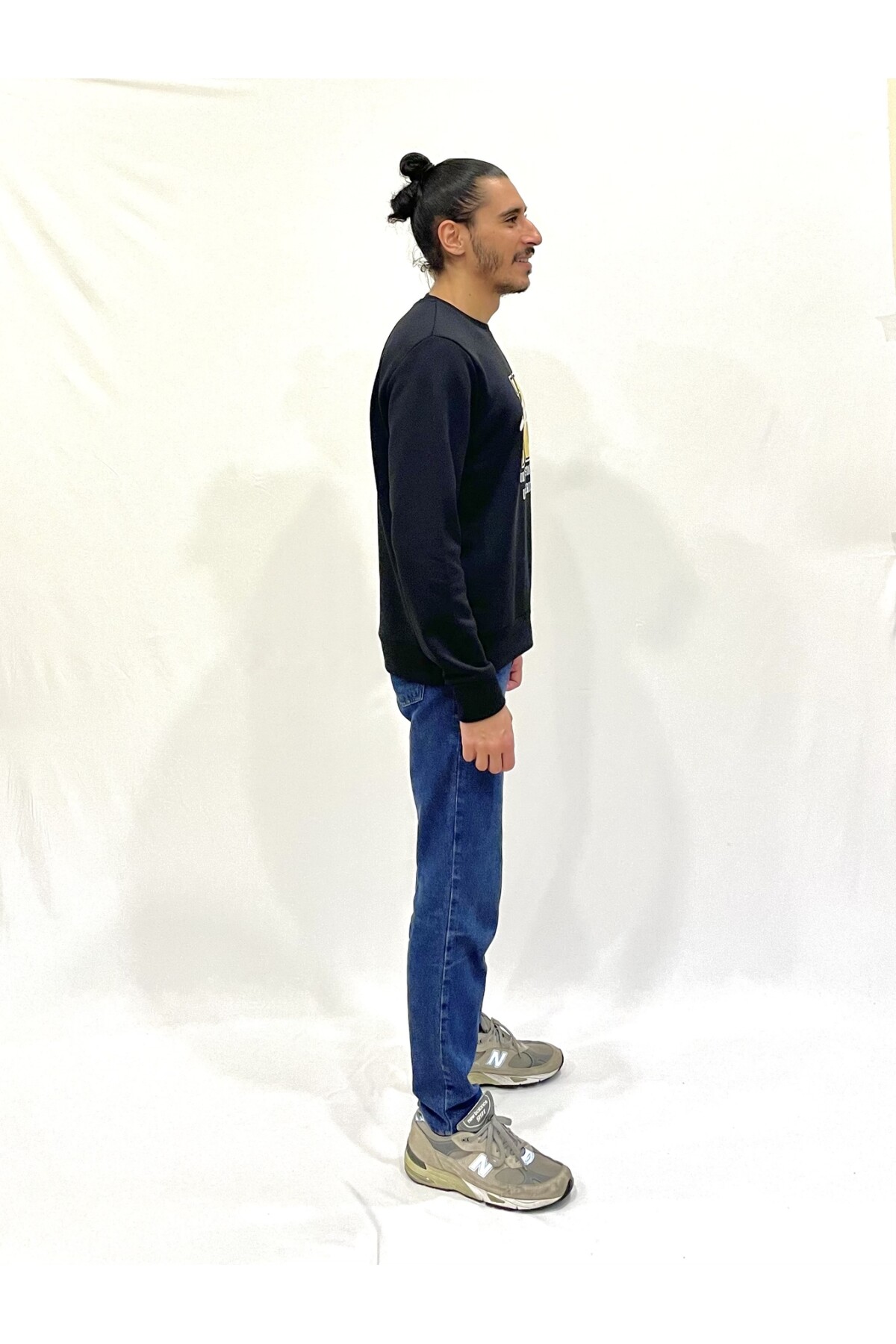 Erkek Bisiklet Yaka Rahat Kalıp 3 iplik Kalın N Baskılı  Sweatshirt SPR24SW25