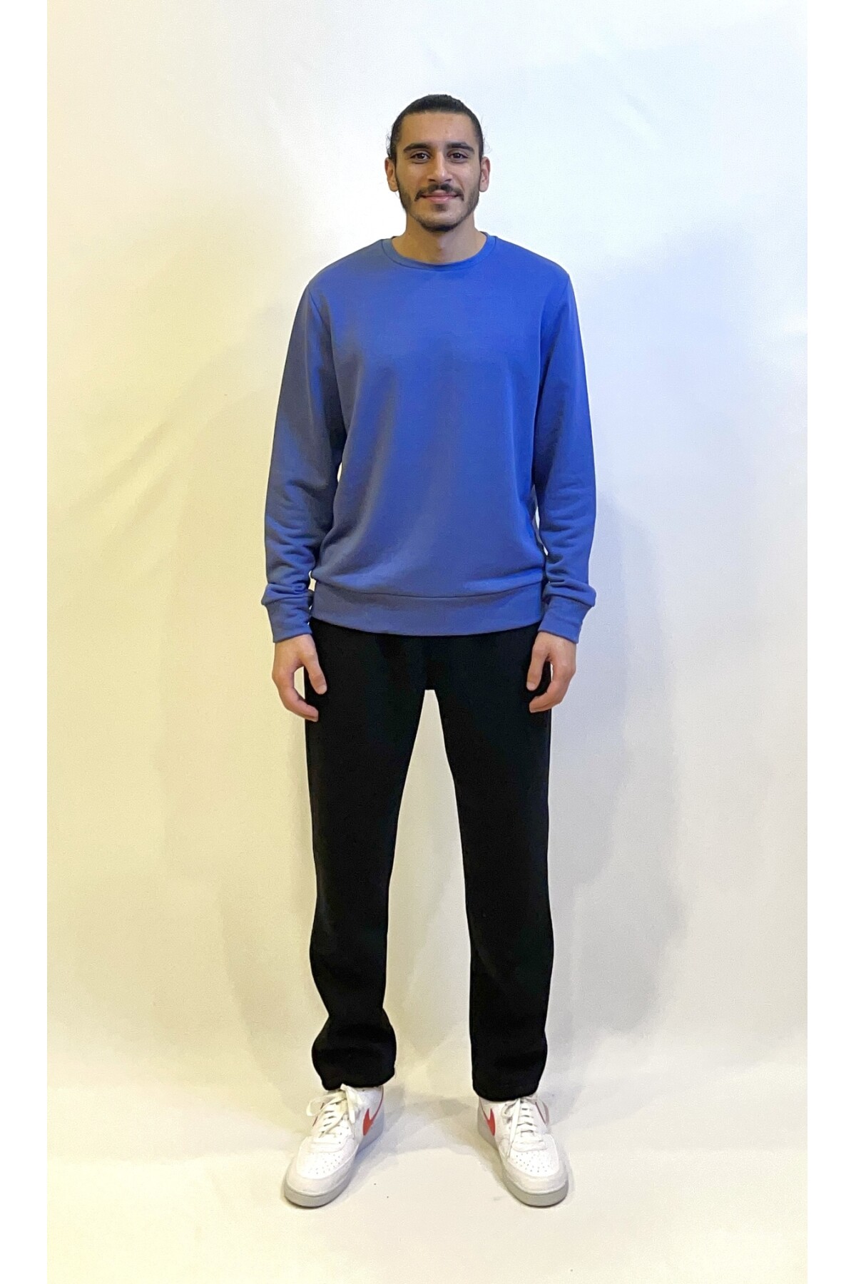 Erkek Bisiklet Yaka Rahat Kalıp 3 iplik Kalın Sweatshirt SPR24SW-36