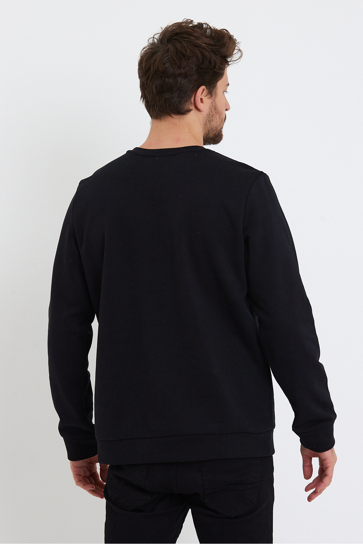 Süperlife Erkek Bisiklet Yaka 3 iplik Kalın Brooklyn Baskılı Sweatshirt SPR24sw29