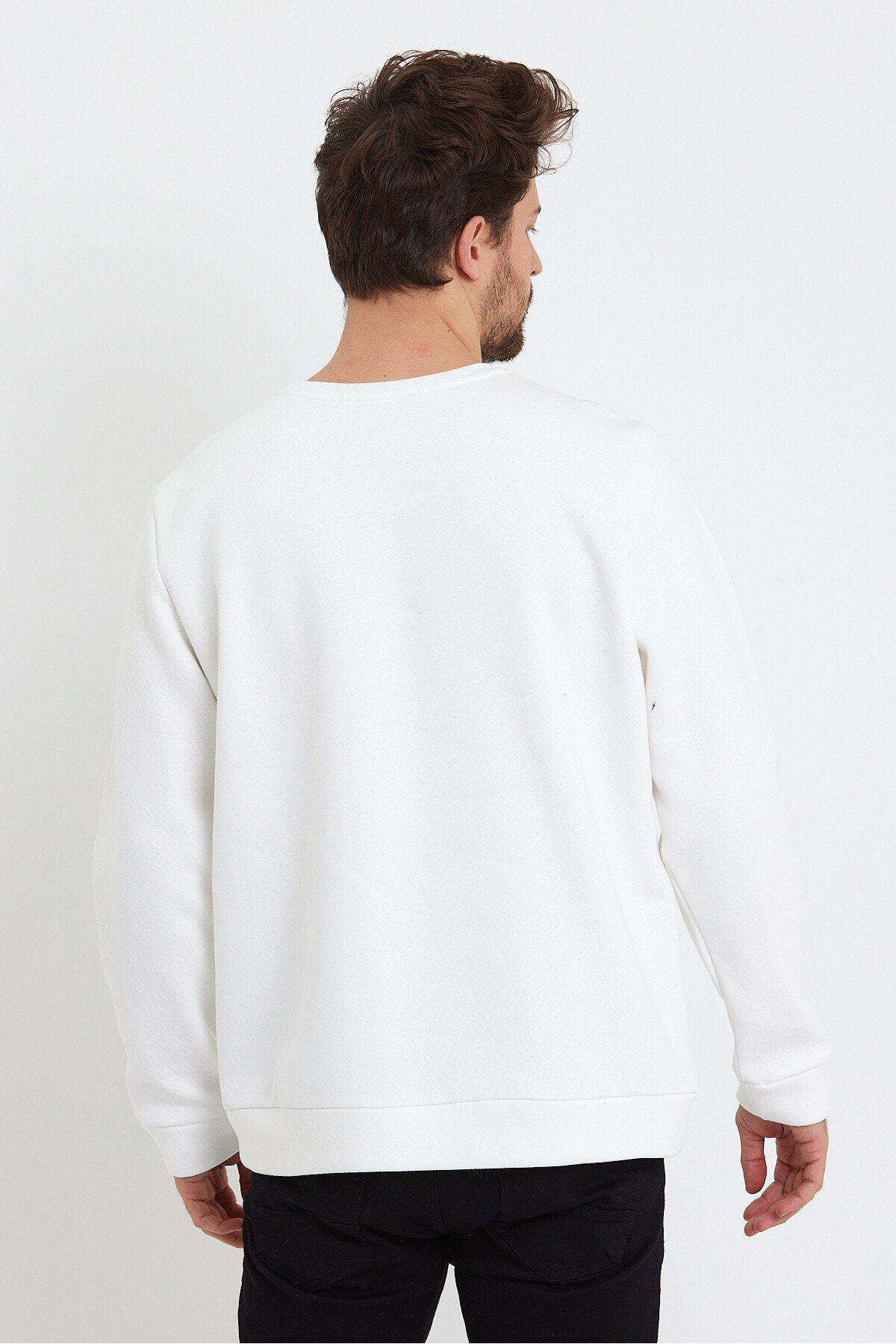 Süperlife Erkek Bisiklet Yaka 3 iplik Kalın Brooklyn Baskılı Sweatshirt SPR24sw29