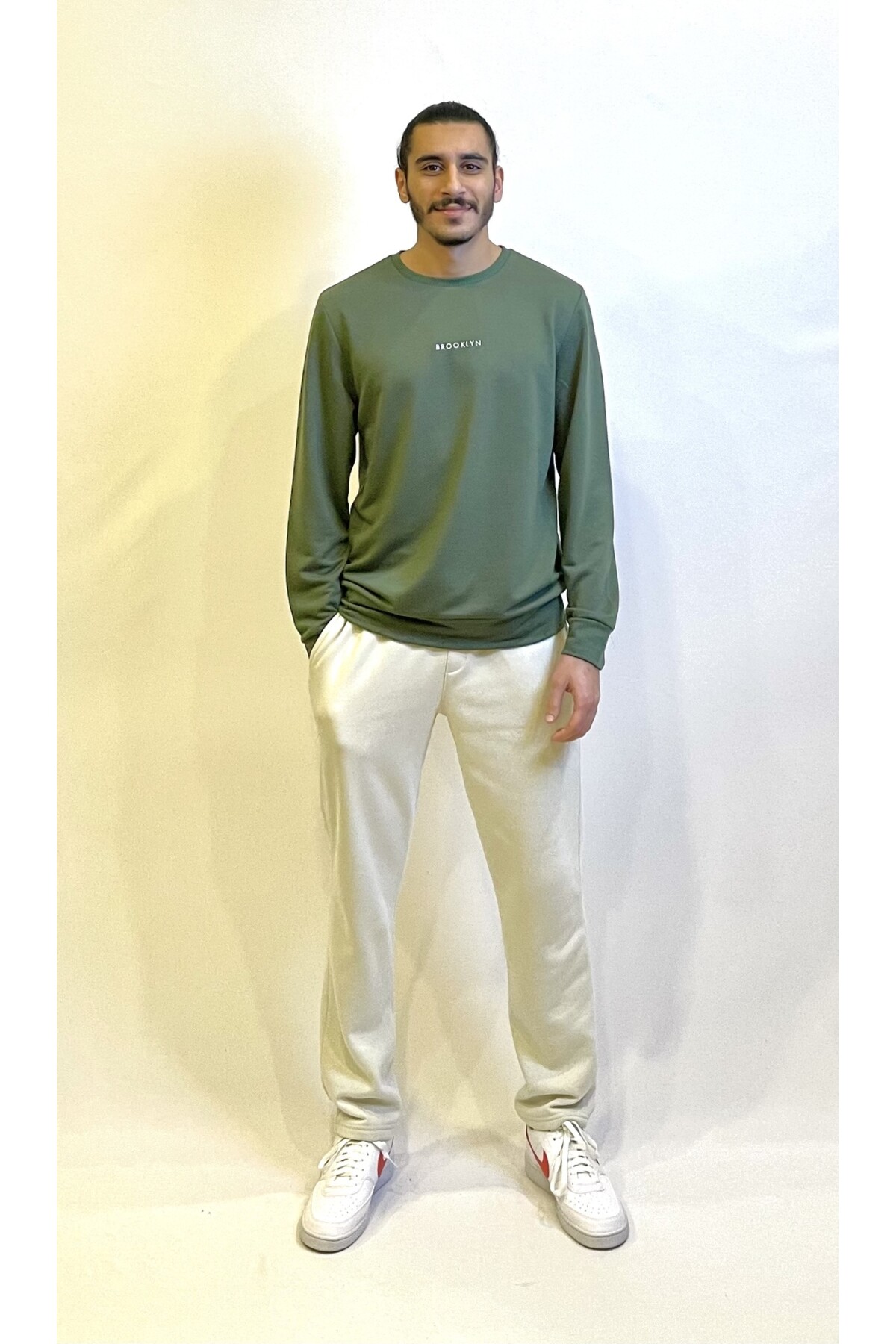 Süperlife Erkek Bisiklet Yaka Regular Fit Brooklyn Baskılı İnce Sweatshirt SPR22SW132