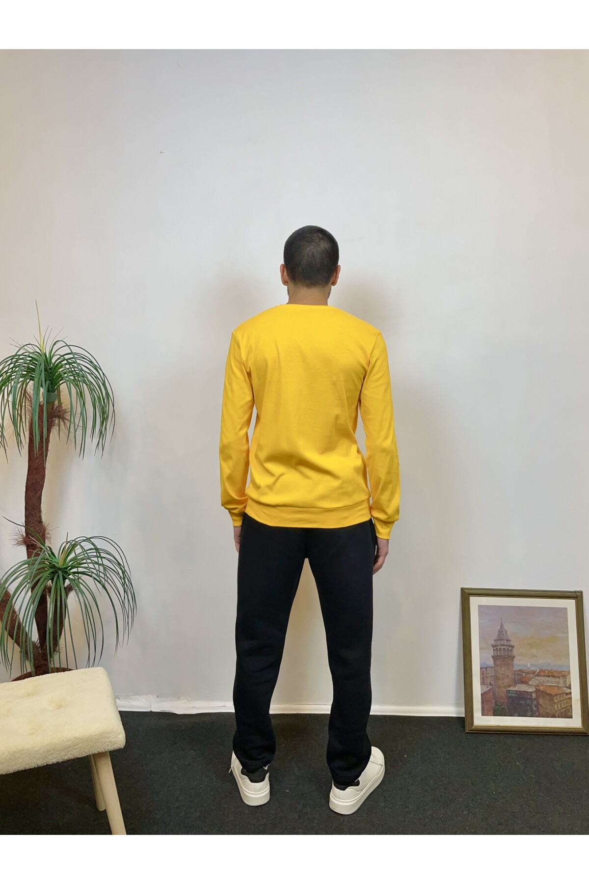 Süperlife Erkek Bisiklet Yaka Slim Fit İnce Sweatshirt SPR 20K17