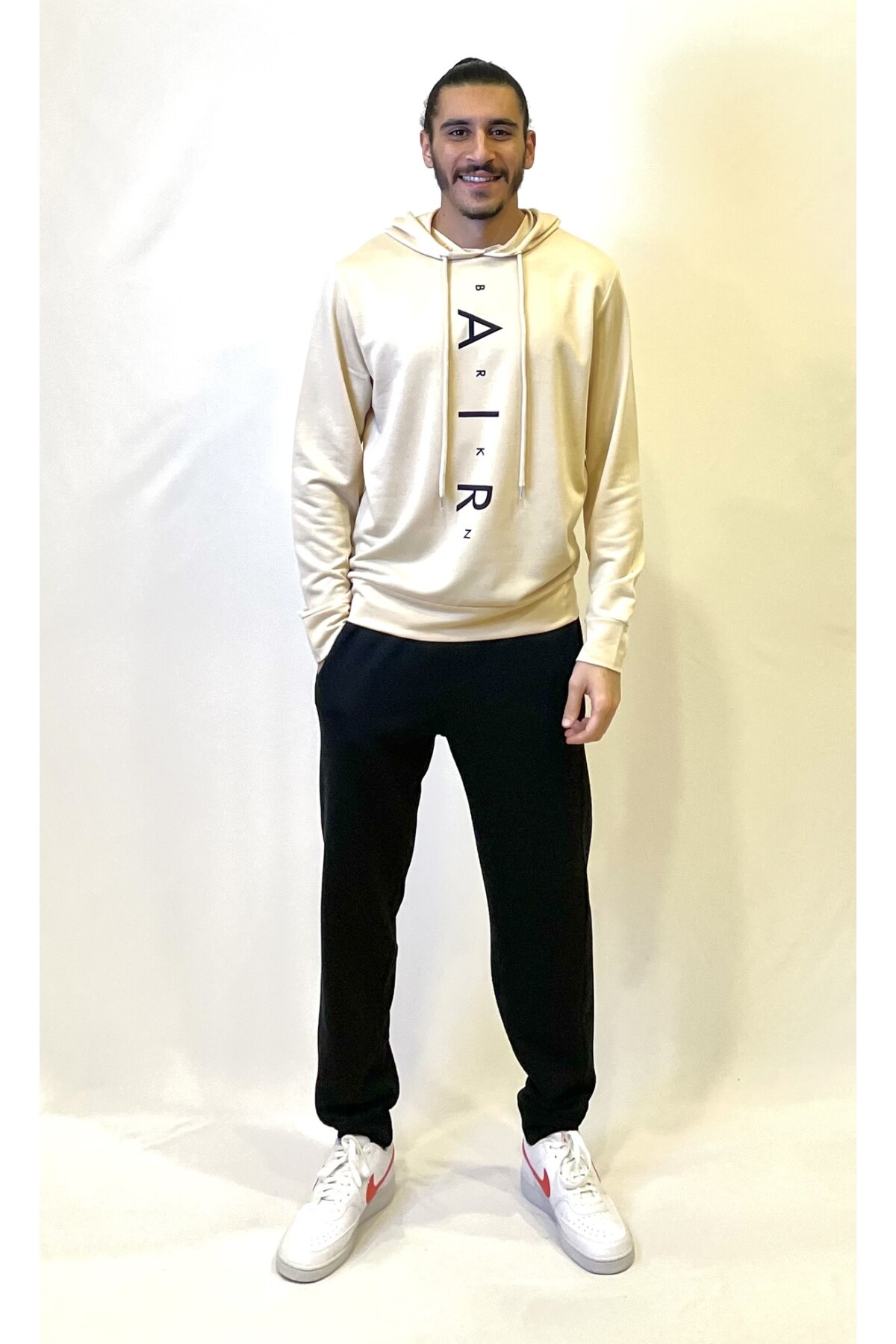 Süperlife Erkek Kapşonlu Regular Fit Air Baskılı İnce Sweatshirt SPR22SW162