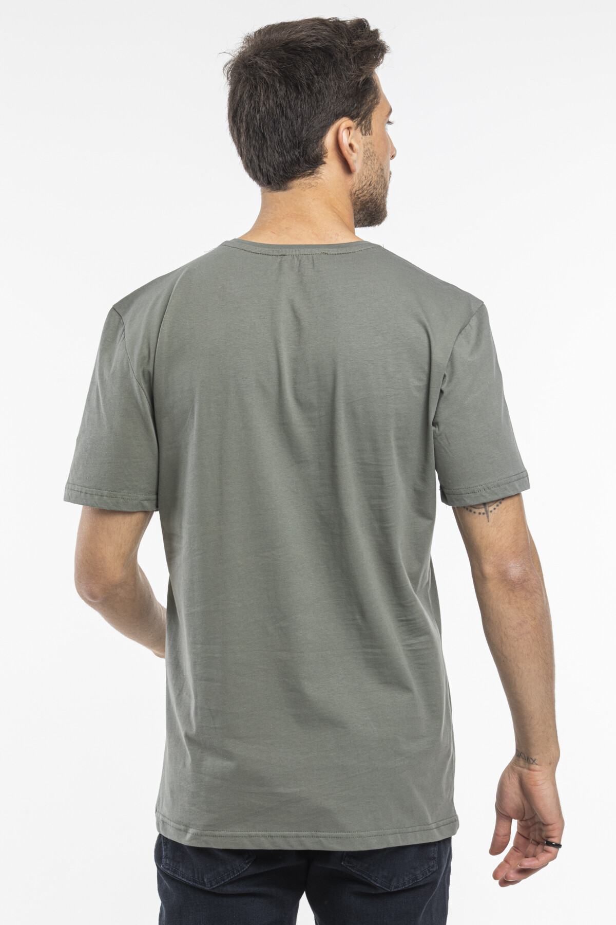 Süperlife Erkek V Yaka Slim Fit Brooklyn Baskılı Kısa Kollu Tişort SPR 265