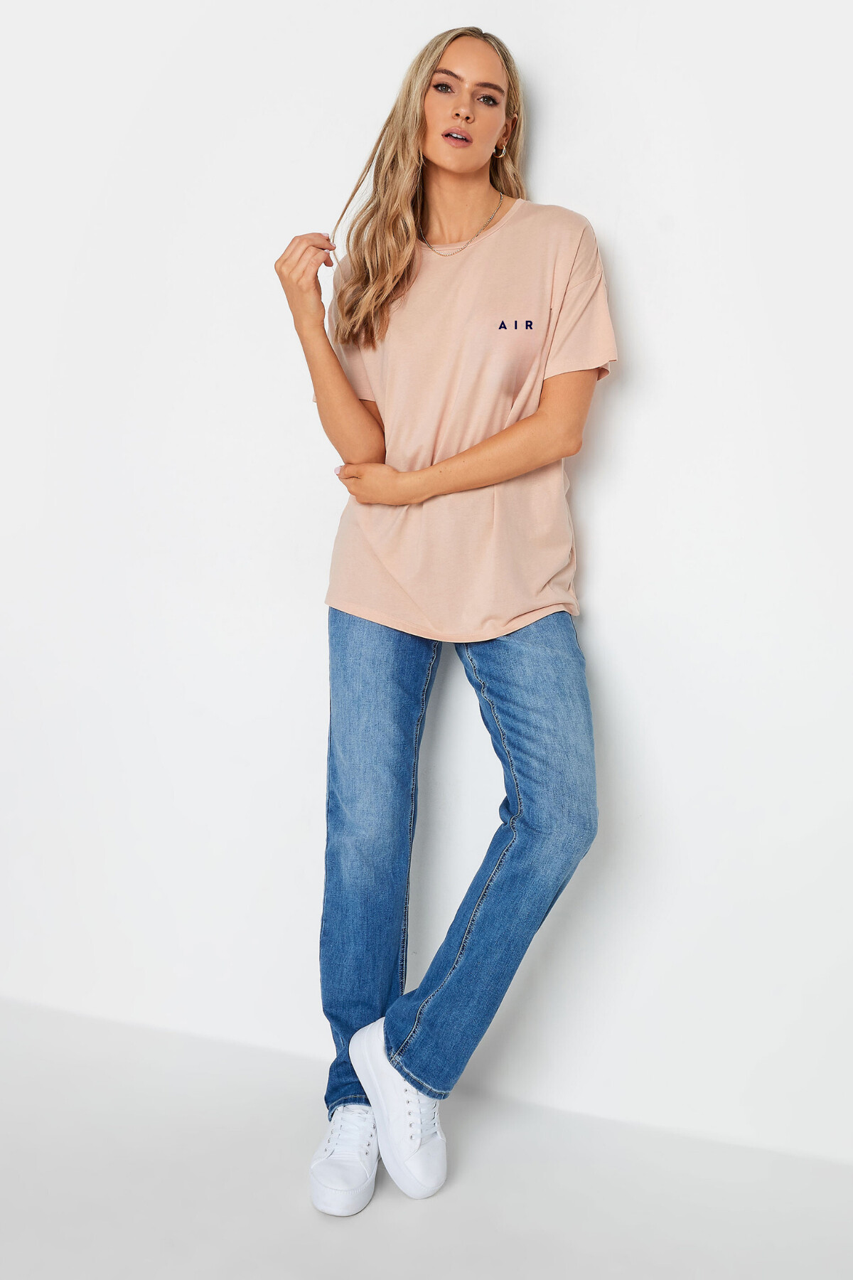 Süperlife Kadın Bisiklet Yaka Regular Fit Baskılı Tişort SPR21YK23