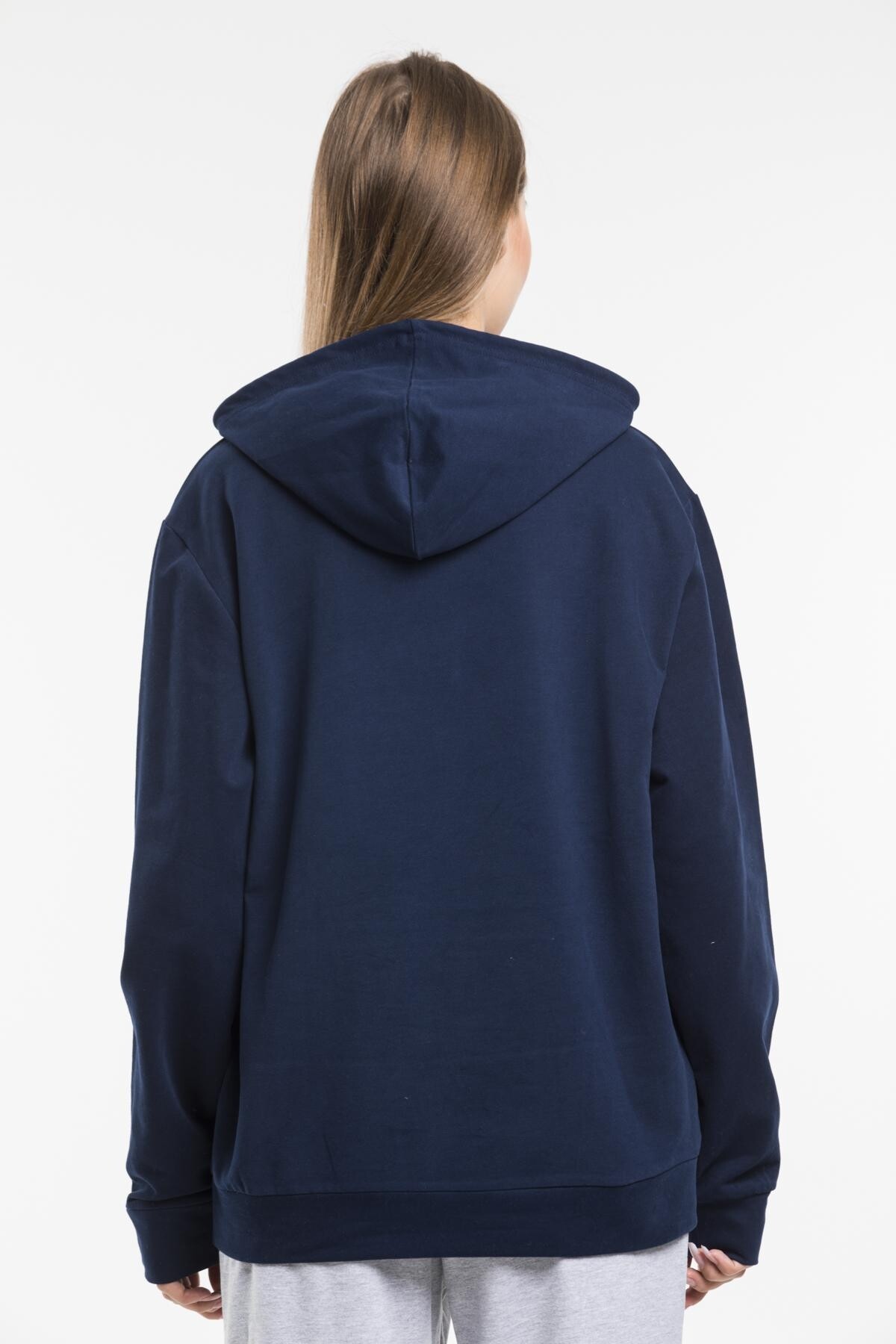 Süperlife Kadın Kapşonlu Regular Fit Baskılı İnce Sweatshirt SPR21K61