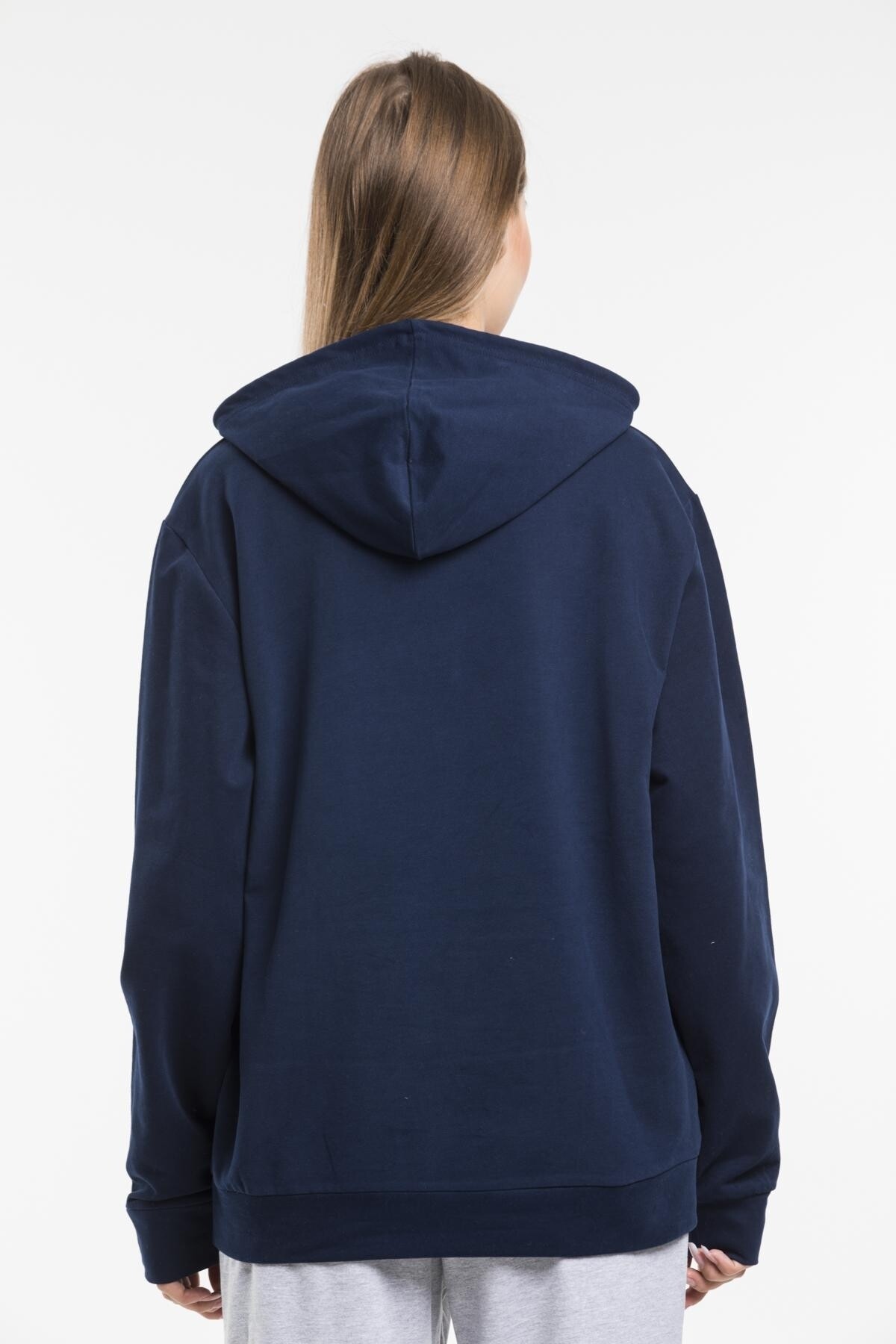 Süperlife Kadın Kapşonlu Regular Fit Baskılı İnce Sweatshirt SPR21K61