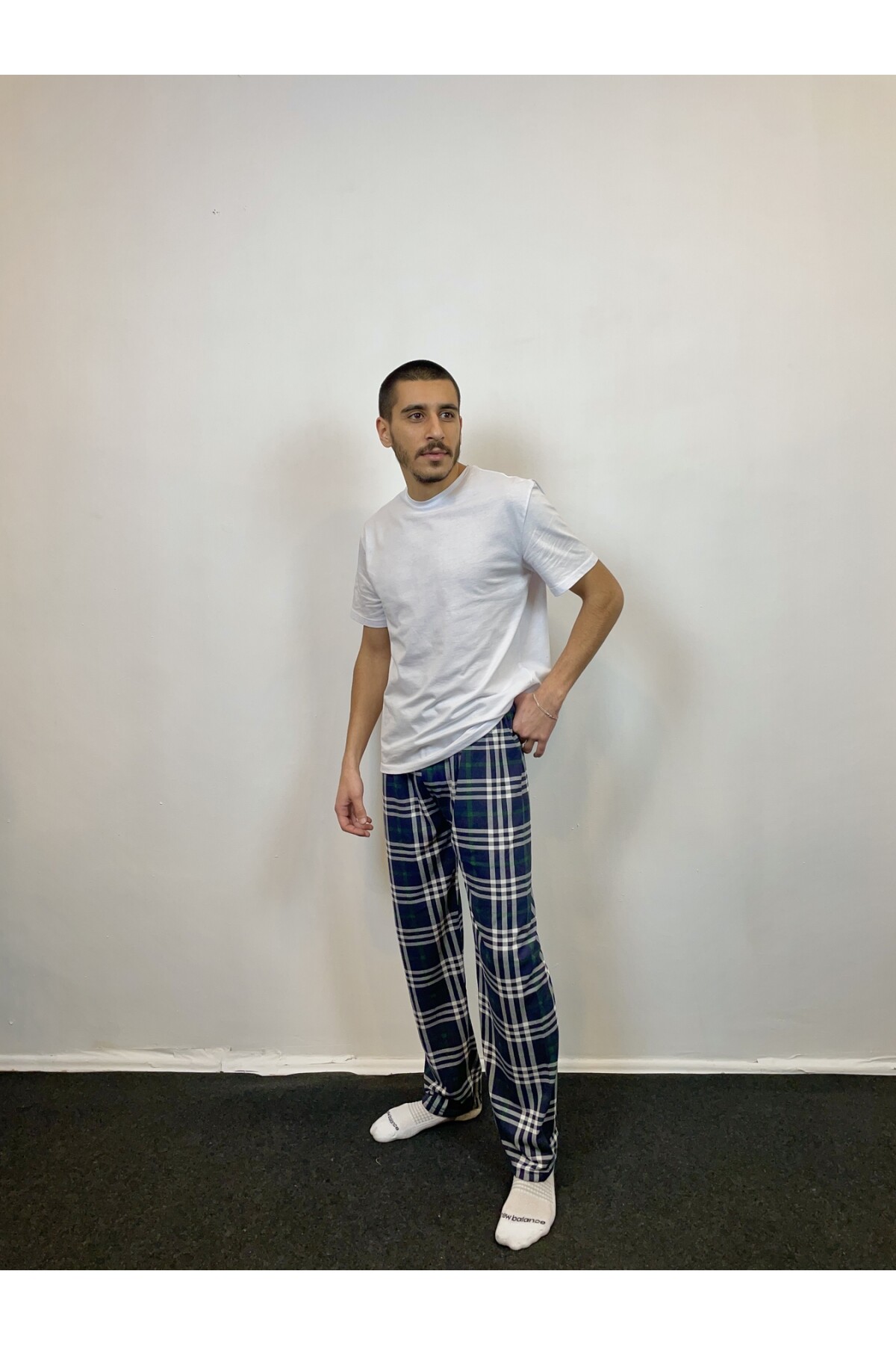Standart Kalıp Ekose Belli Lastikli Erkek Pijama