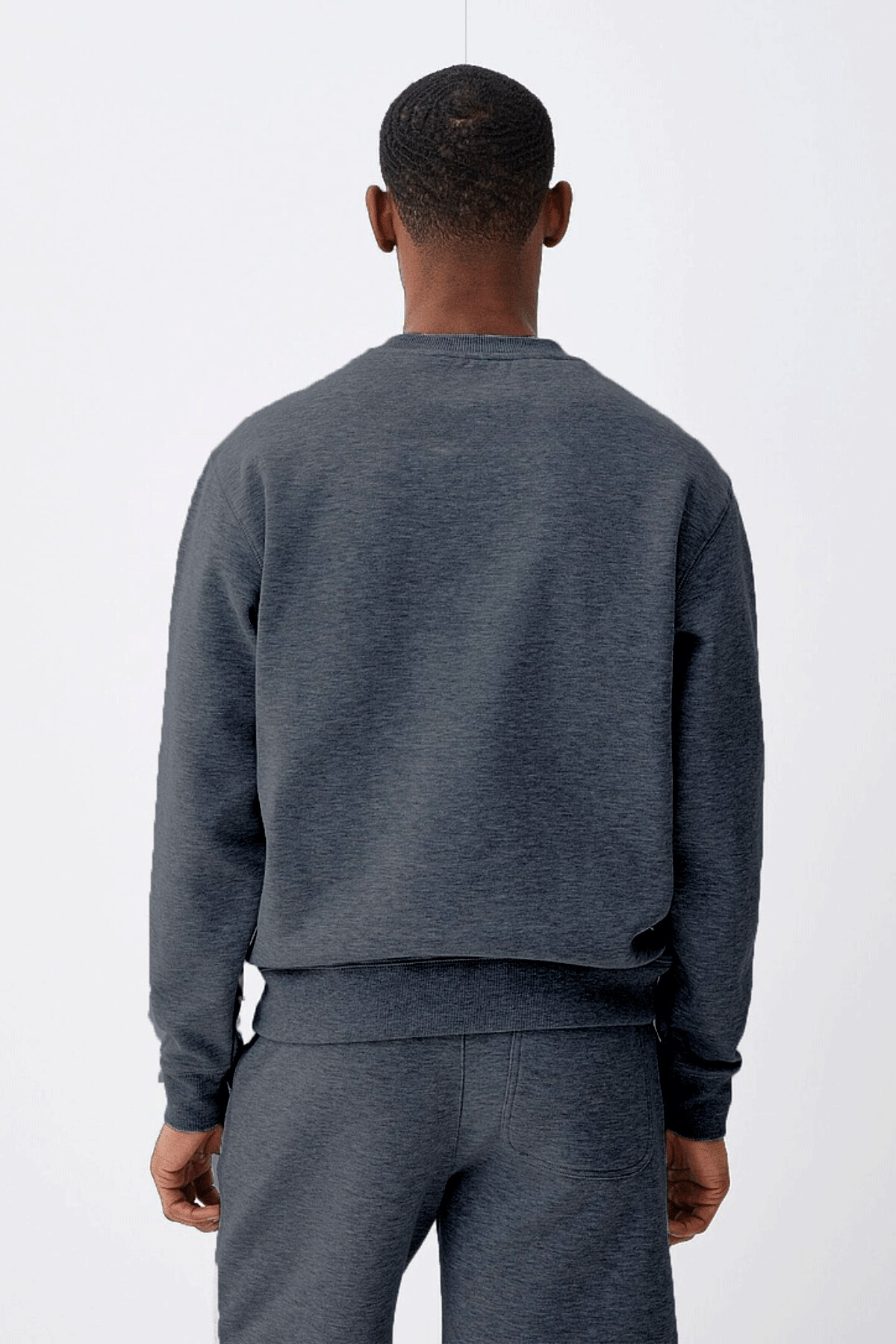 Erkek Bisiklet Yaka Rahat Kalıp 3 iplik İçi Polarlı Kalın Sweatshirt SPR25SW36