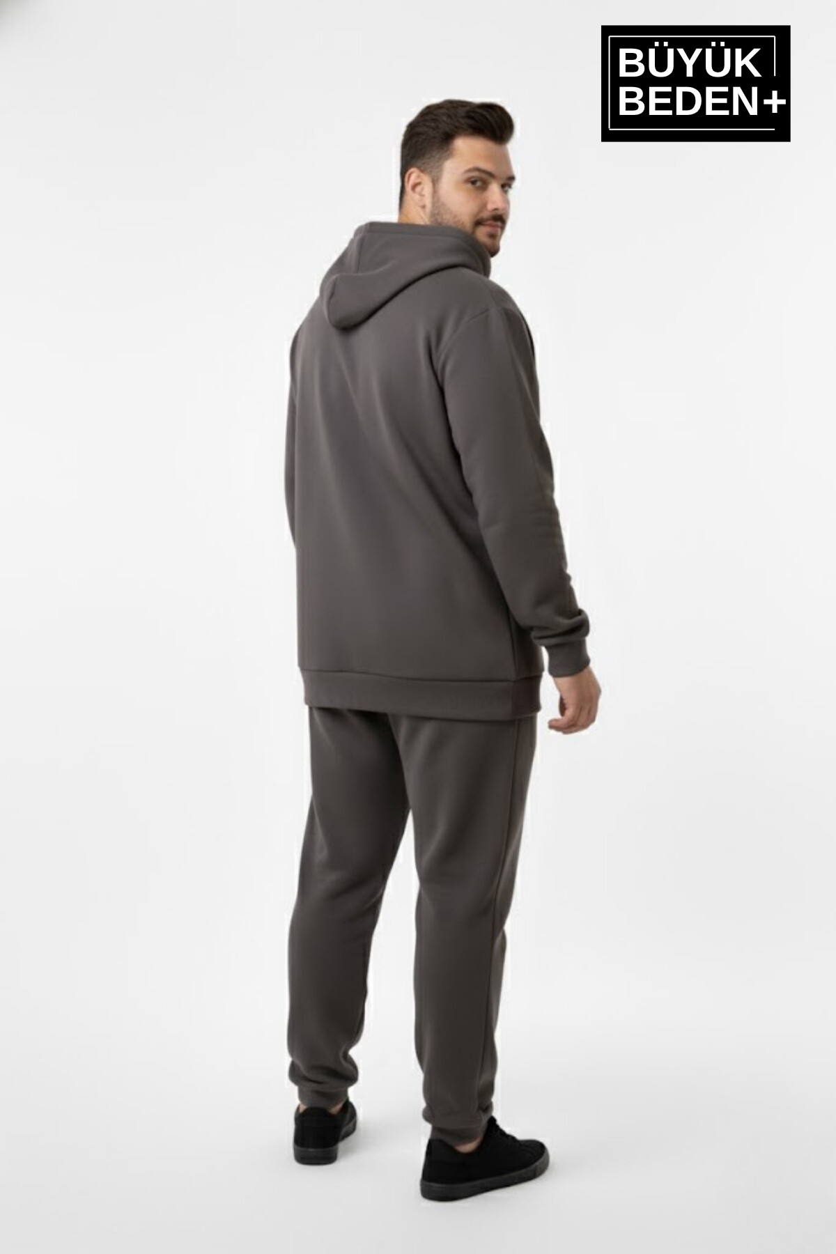 Erkek Büyük Beden Fermuarlı Kapüşonlu Chef Baskılı ince Sweatshirt Hırka - Rahat Kalıp SPR26BHR921
