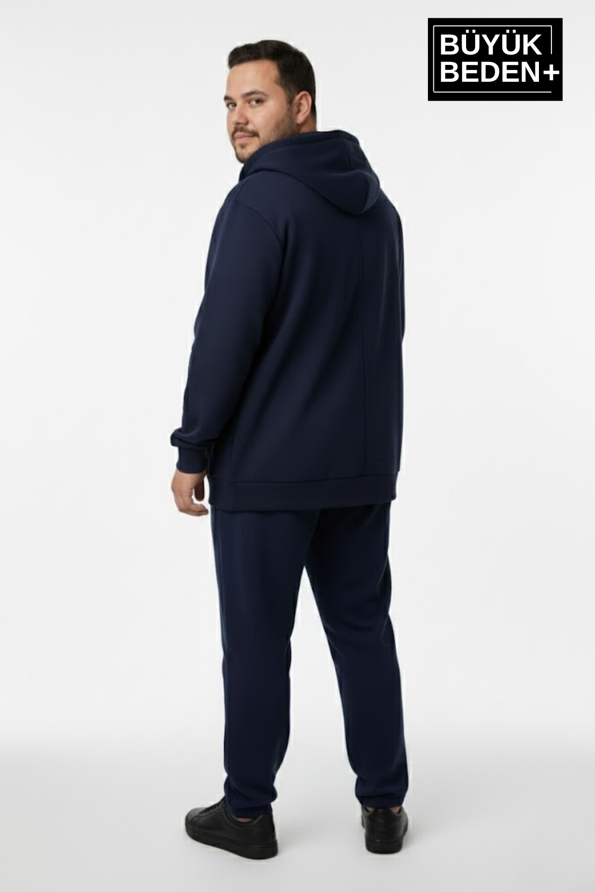 Erkek Büyük Beden Fermuarlı Kapüşonlu New York Baskılı ince Sweatshirt Hırka SPR26BHR923